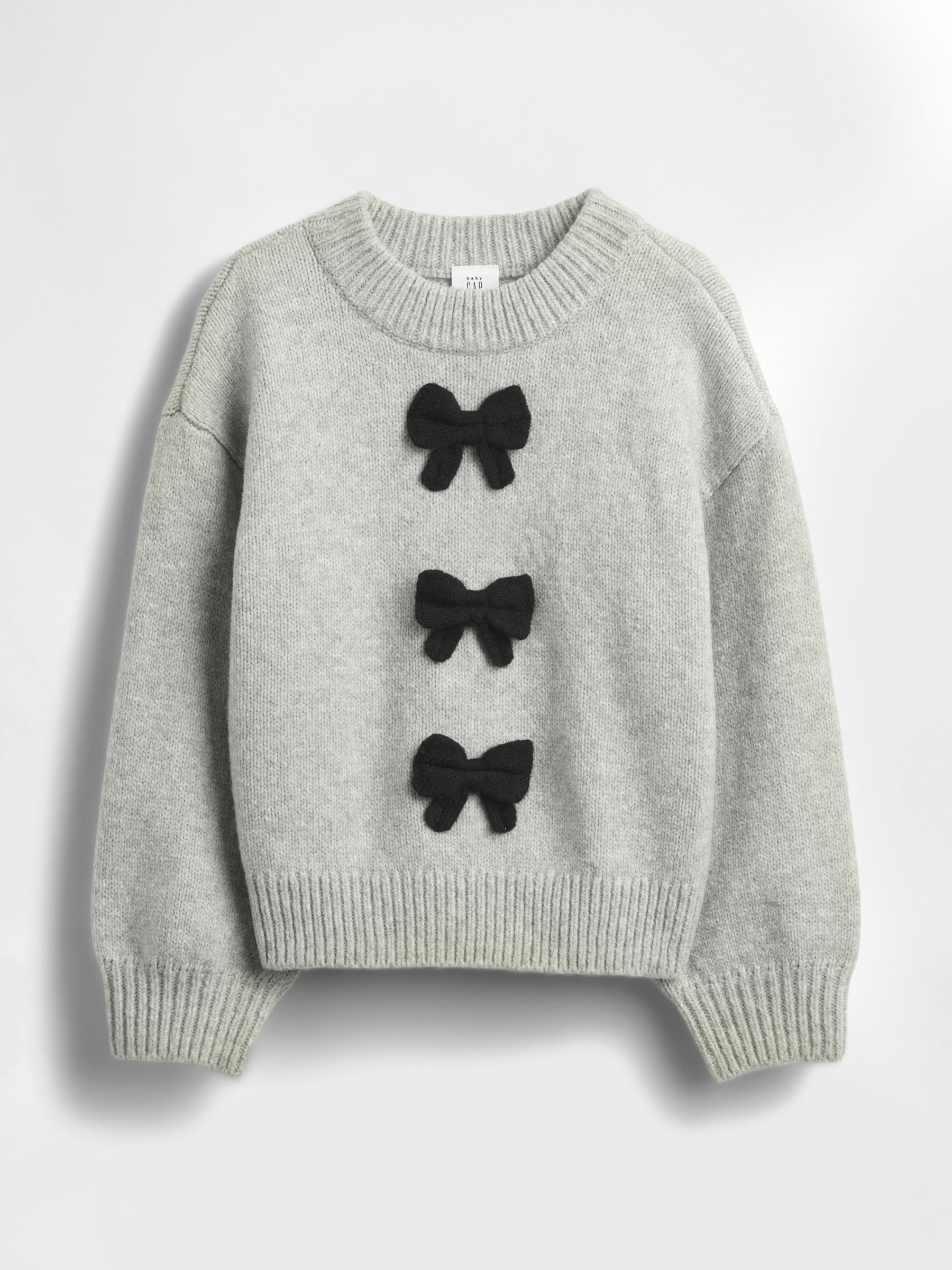 Grey CashSoft Bow Jumper (6mths-5yrs) - Image 1 of 2 Grey CashSoft Bow Jumper (6mths-5yrs) - Image 1 of 2