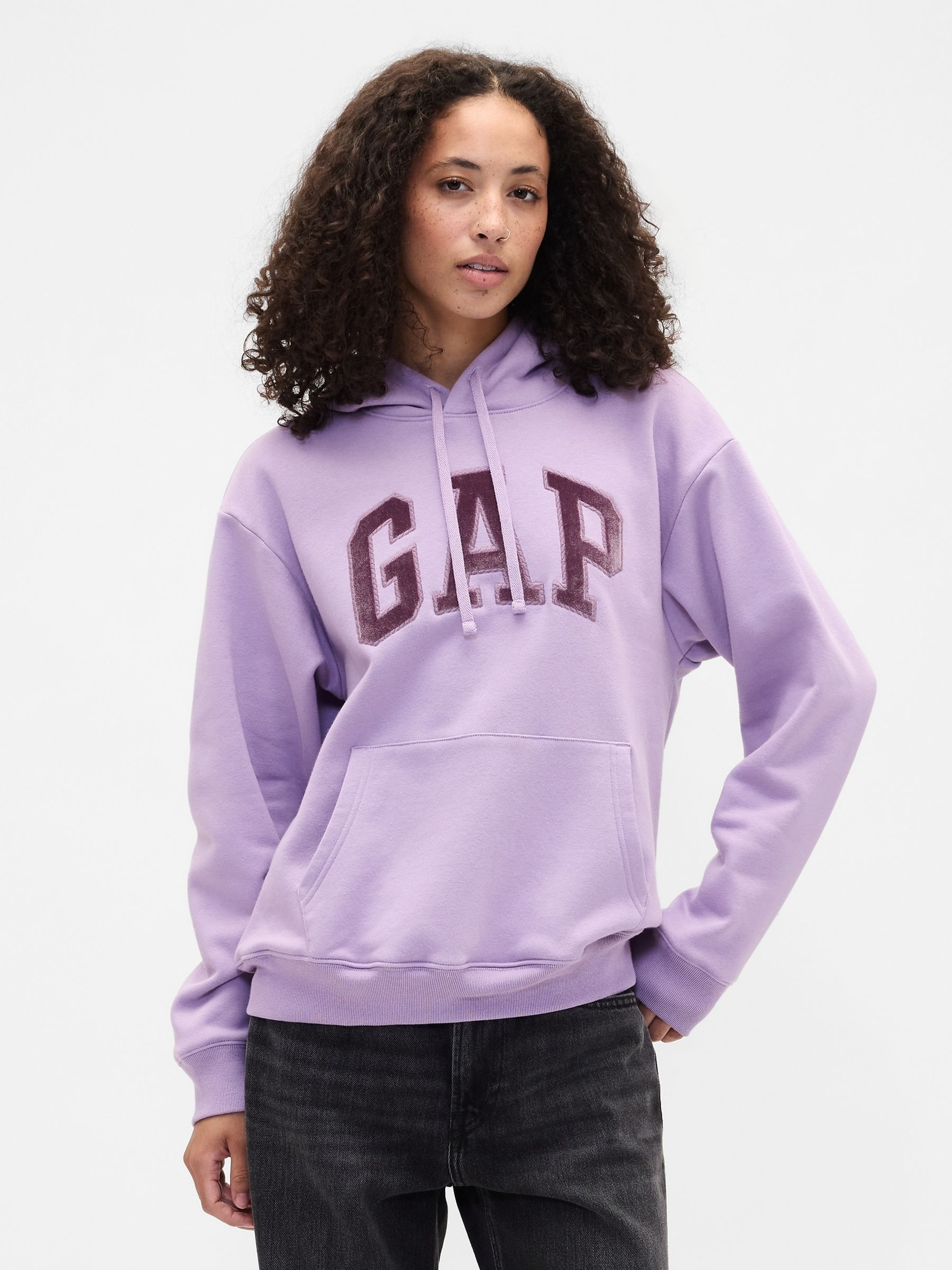 Purple Relaxed Logo Hoodie - Image 1 of 4 Purple Relaxed Logo Hoodie - Image 1 of 4