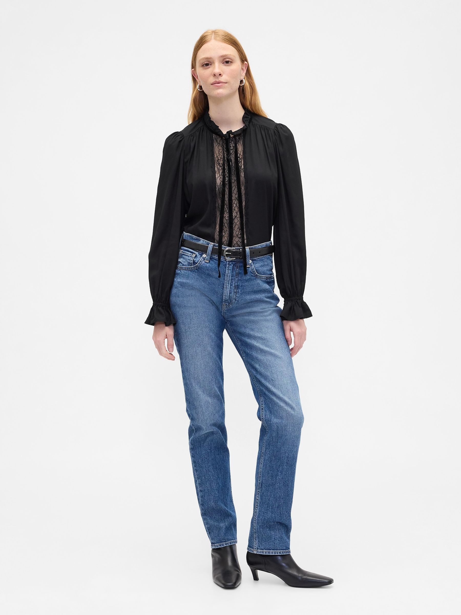 Black Relaxed Ruffle Top - Image 3 of 5