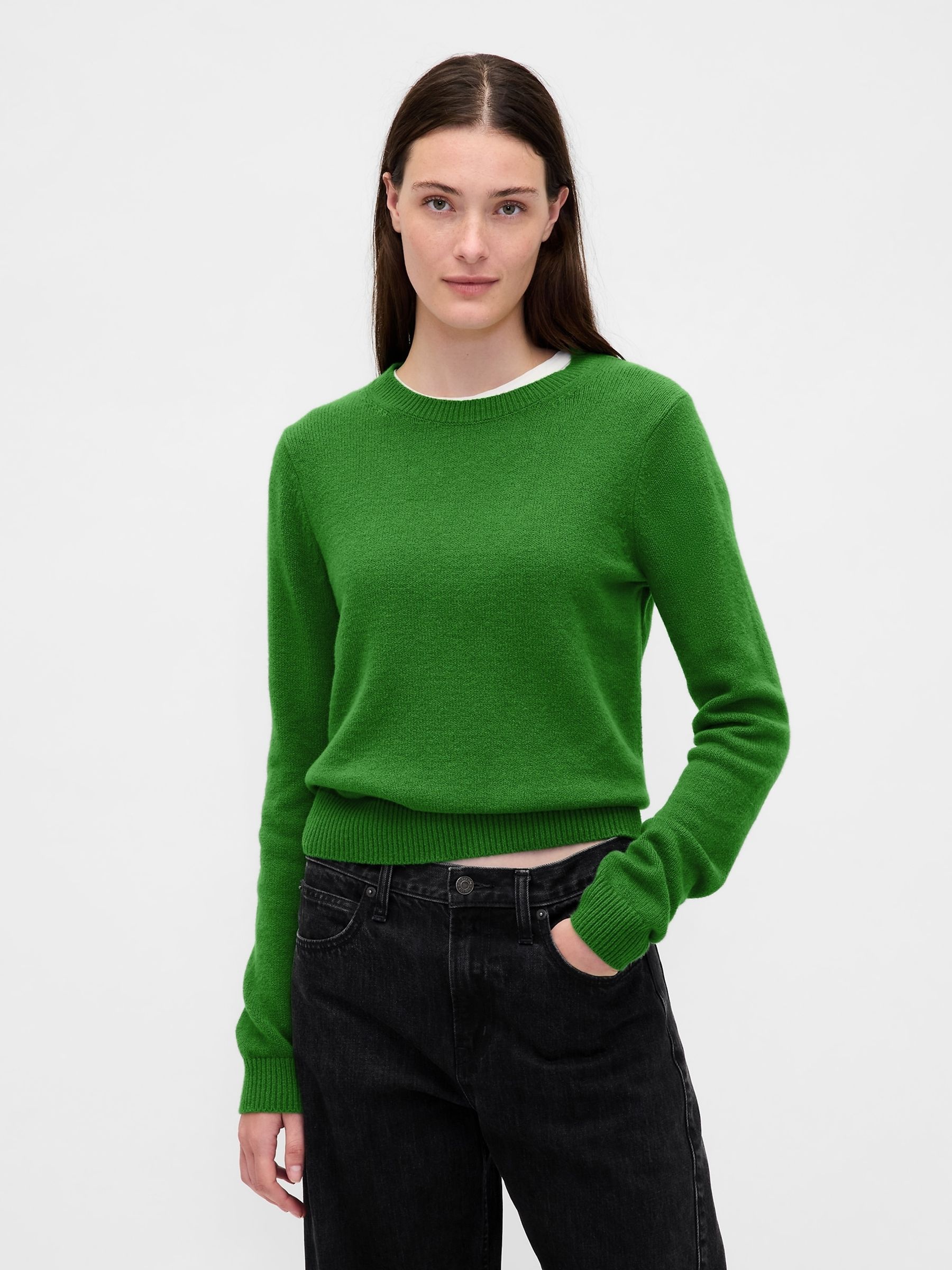 Green CashSoft Crew Neck Jumper - Image 1 of 4