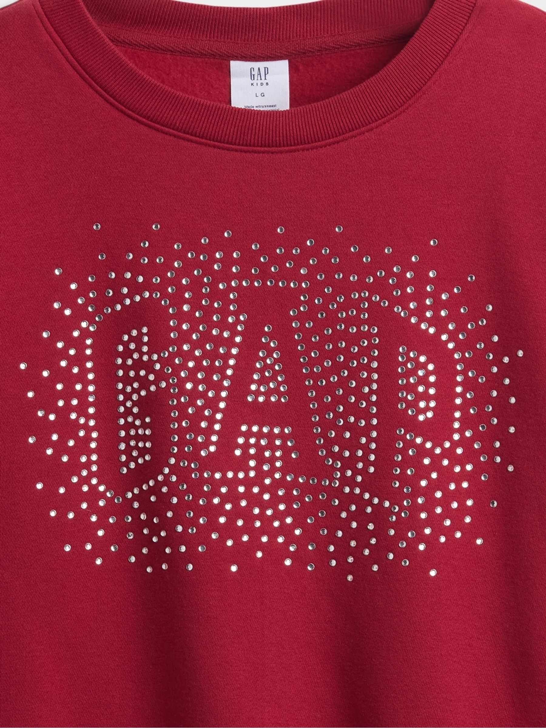 Red Oversized Wedge Crew neck Sweatshirt (4-13yrs) - Image 3 of 3