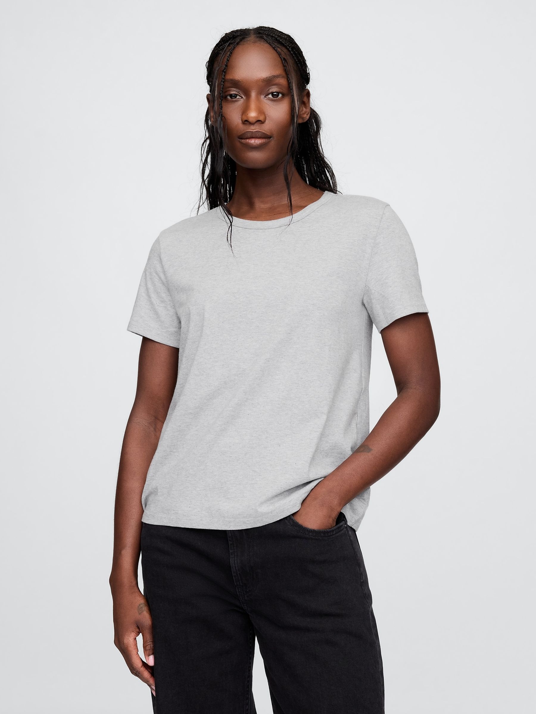 Grey Cotton VintageSoft T-Shirt - Image 1 of 5 Grey Cotton VintageSoft T-Shirt - Image 1 of 5