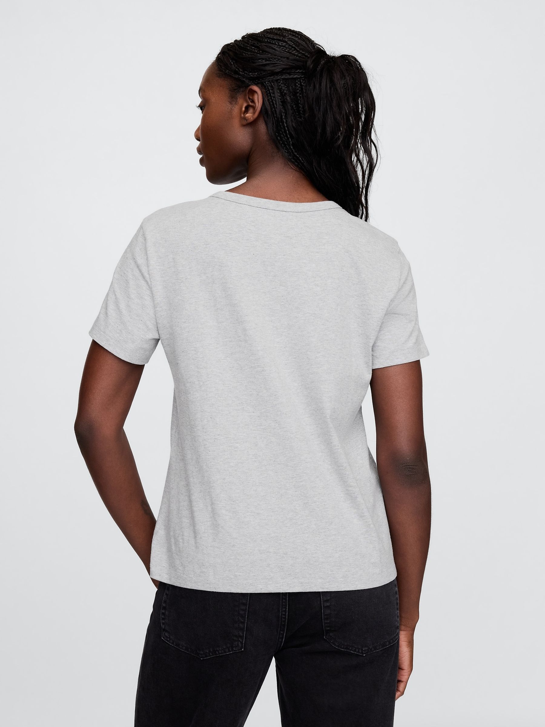 Grey Cotton VintageSoft T-Shirt - Image 2 of 5 Grey Cotton VintageSoft T-Shirt - Image 2 of 5