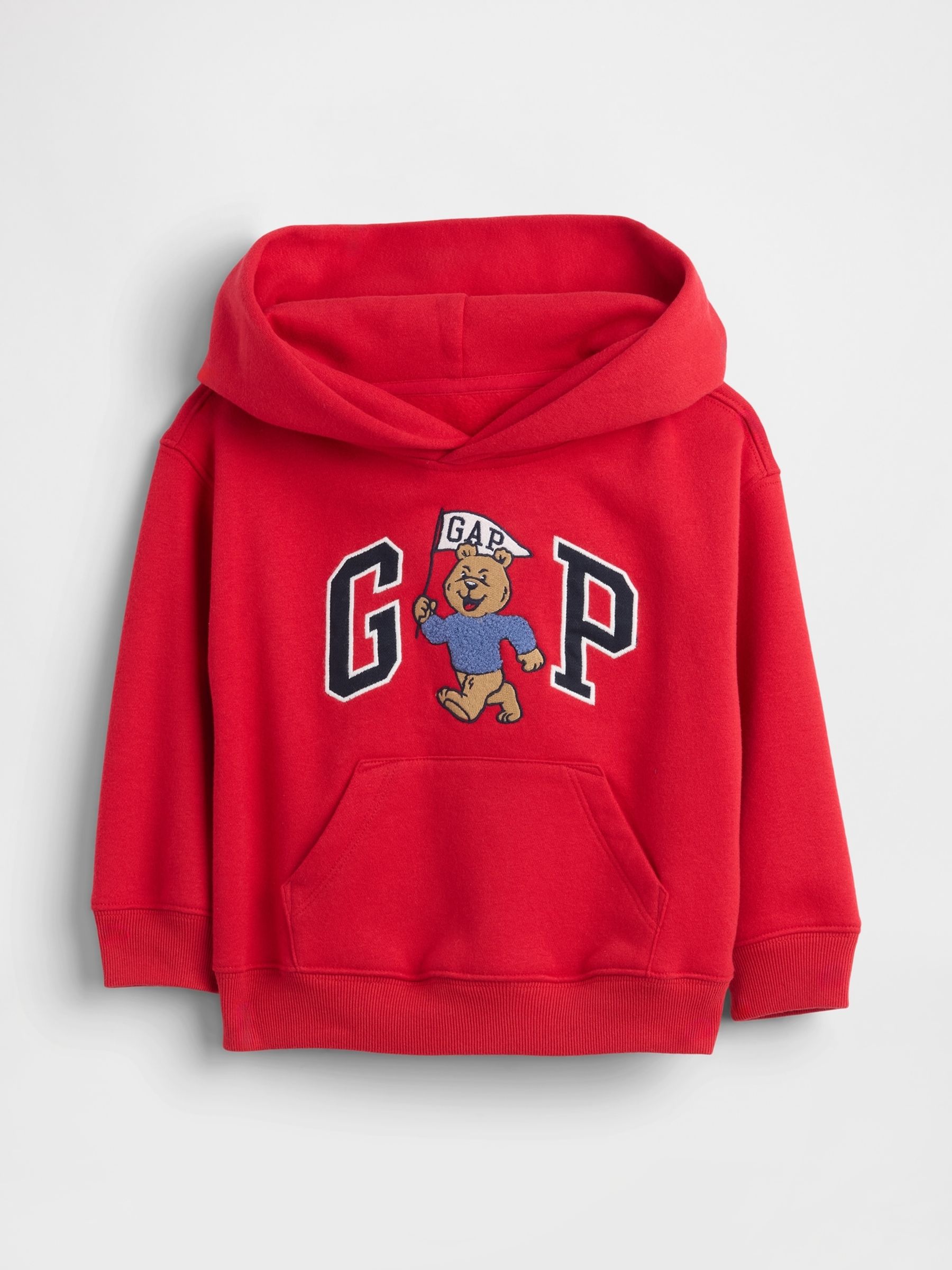 Red Brannan Bear Logo Hoodie (6mths-5yrs) - Image 1 of 2