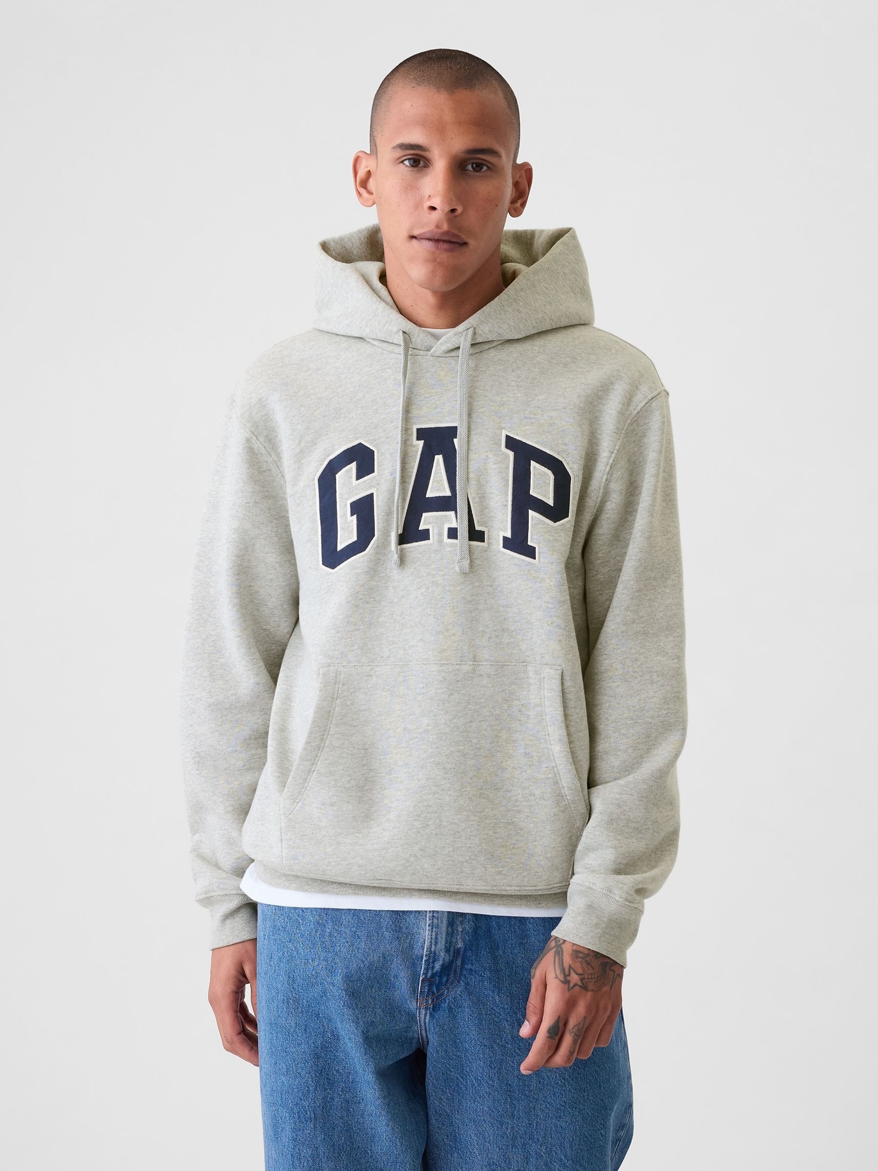 Grey VintageSoft Arch Logo Hoodie - Image 1 of 4 Grey VintageSoft Arch Logo Hoodie - Image 1 of 4