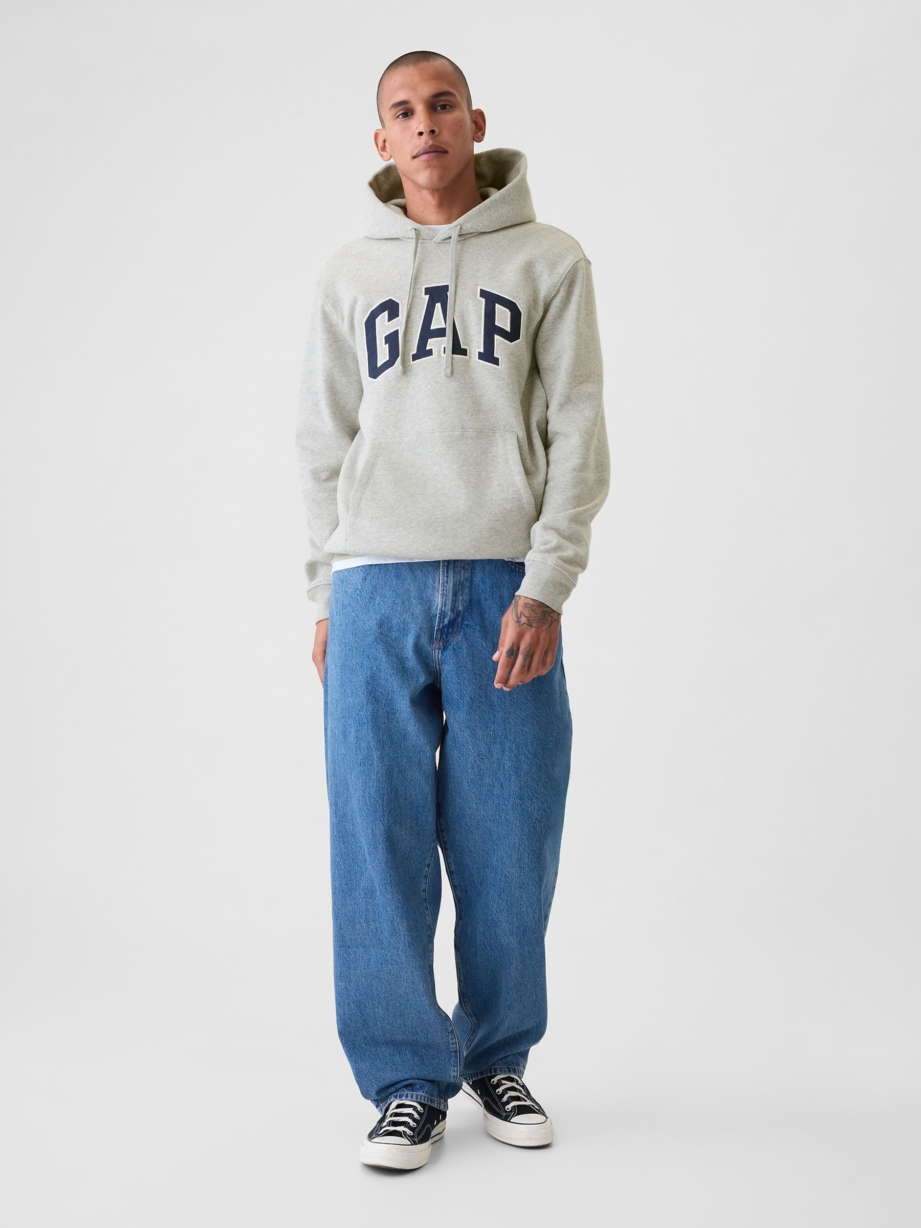 Grey VintageSoft Arch Logo Hoodie - Image 3 of 4