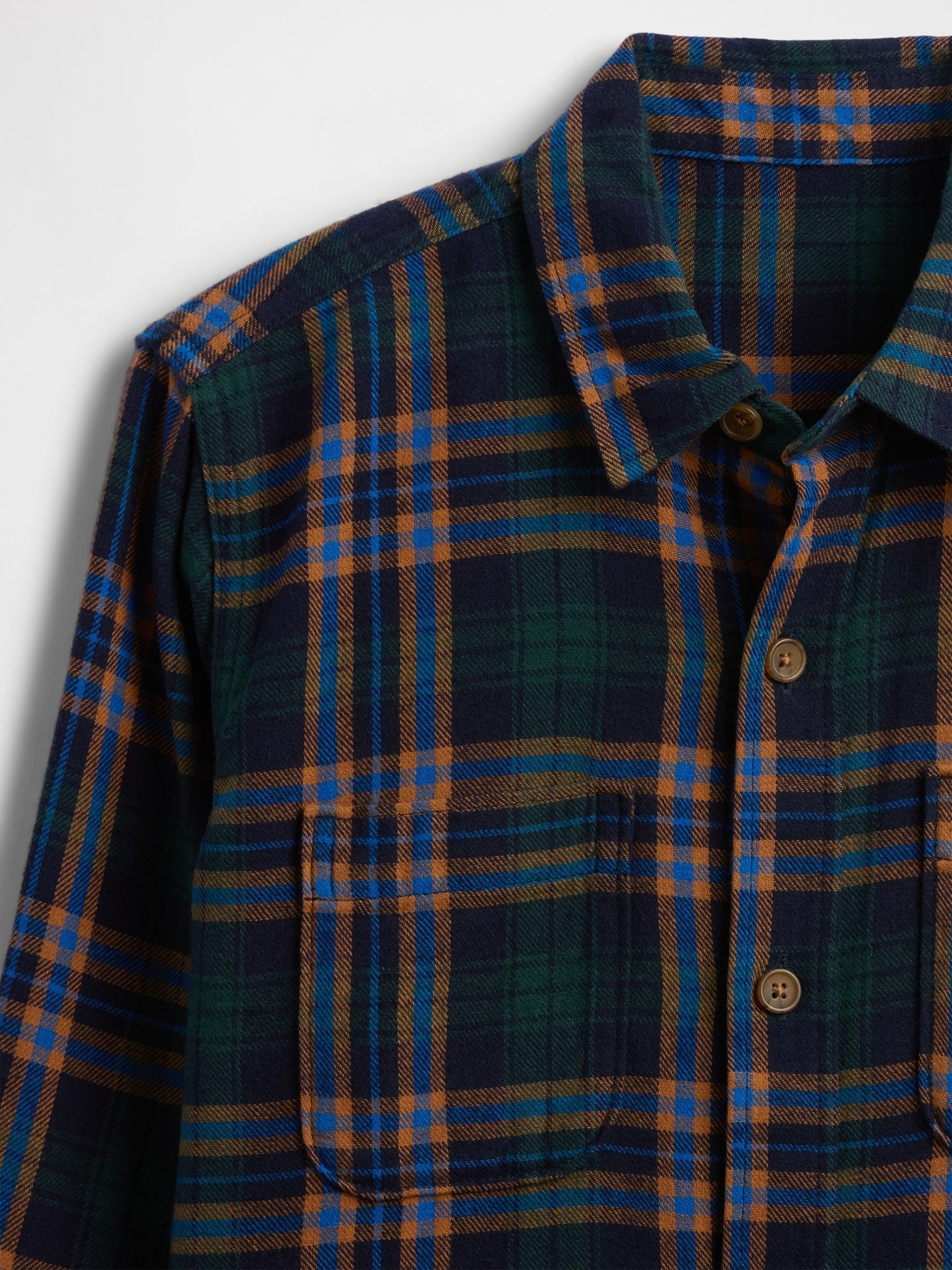 Green Check Flannel Shirt (4-13yrs) - Image 3 of 3