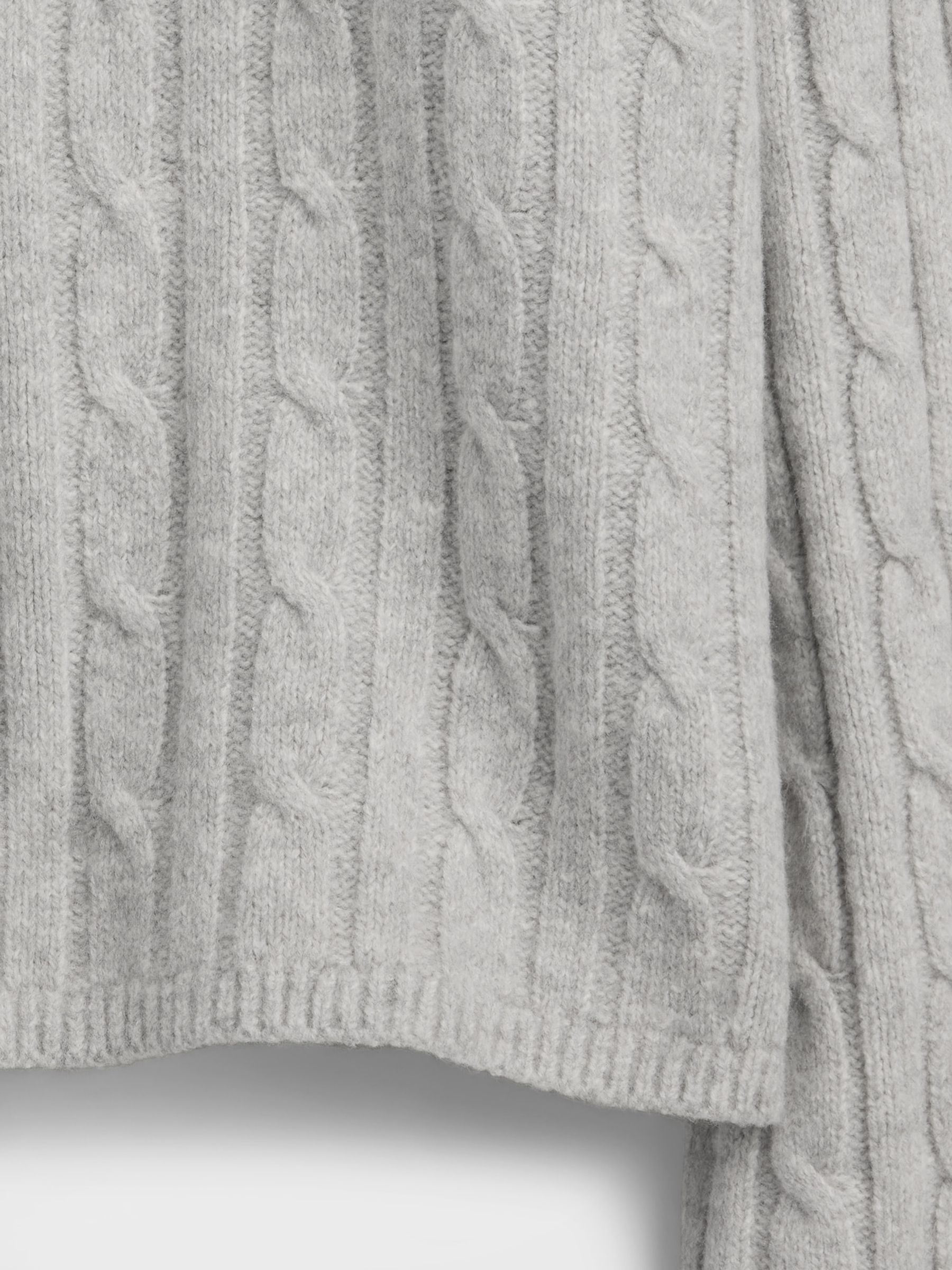 Grey CashSoft Oversized Cable-Knit Crew neck Jumper - Image 2 of 2 Grey CashSoft Oversized Cable-Knit Crew neck Jumper - Image 2 of 2
