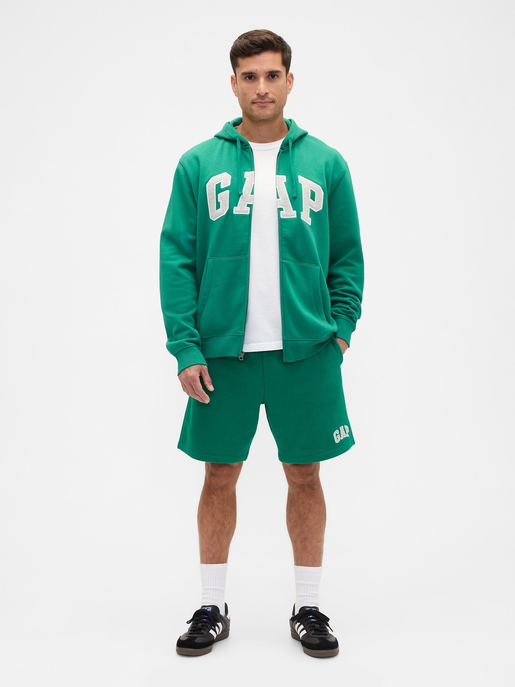 Green Relaxed Logo Zip Hoodie - Image 3 of 4