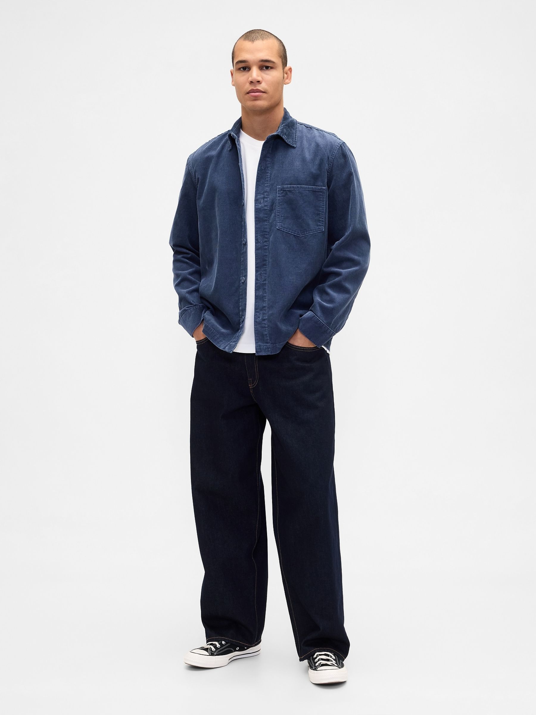 Blue Corduroy Shirt Jacket - Image 3 of 4