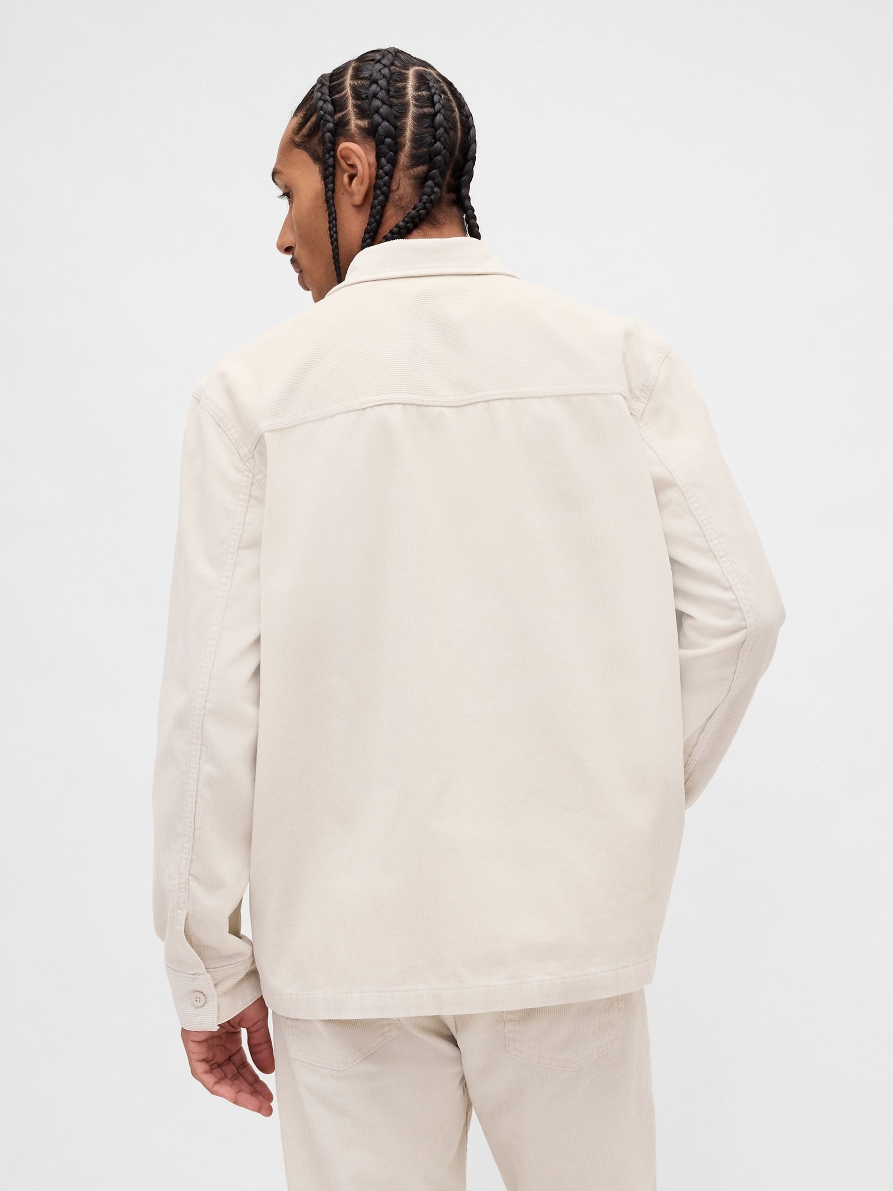 Grey Corduroy Shirt Jacket - Image 2 of 4 Grey Corduroy Shirt Jacket - Image 2 of 4