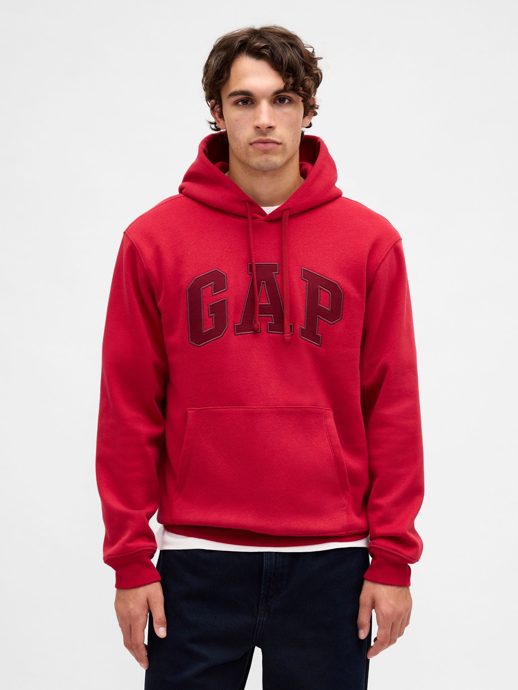Red VintageSoft Arch Logo Hoodie - Image 1 of 4