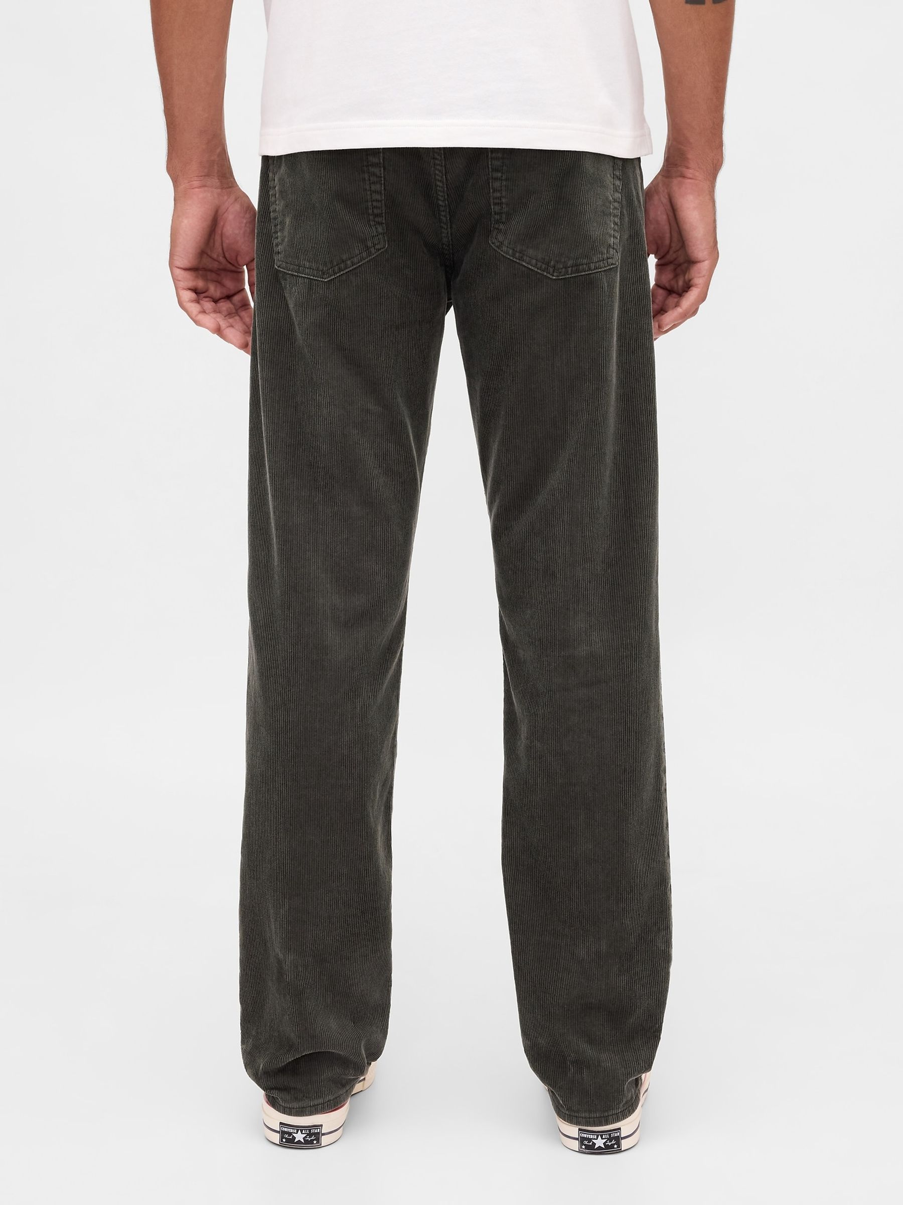 Green Corduroy Relaxed Straight Trousers - Image 2 of 5 Green Corduroy Relaxed Straight Trousers - Image 2 of 5