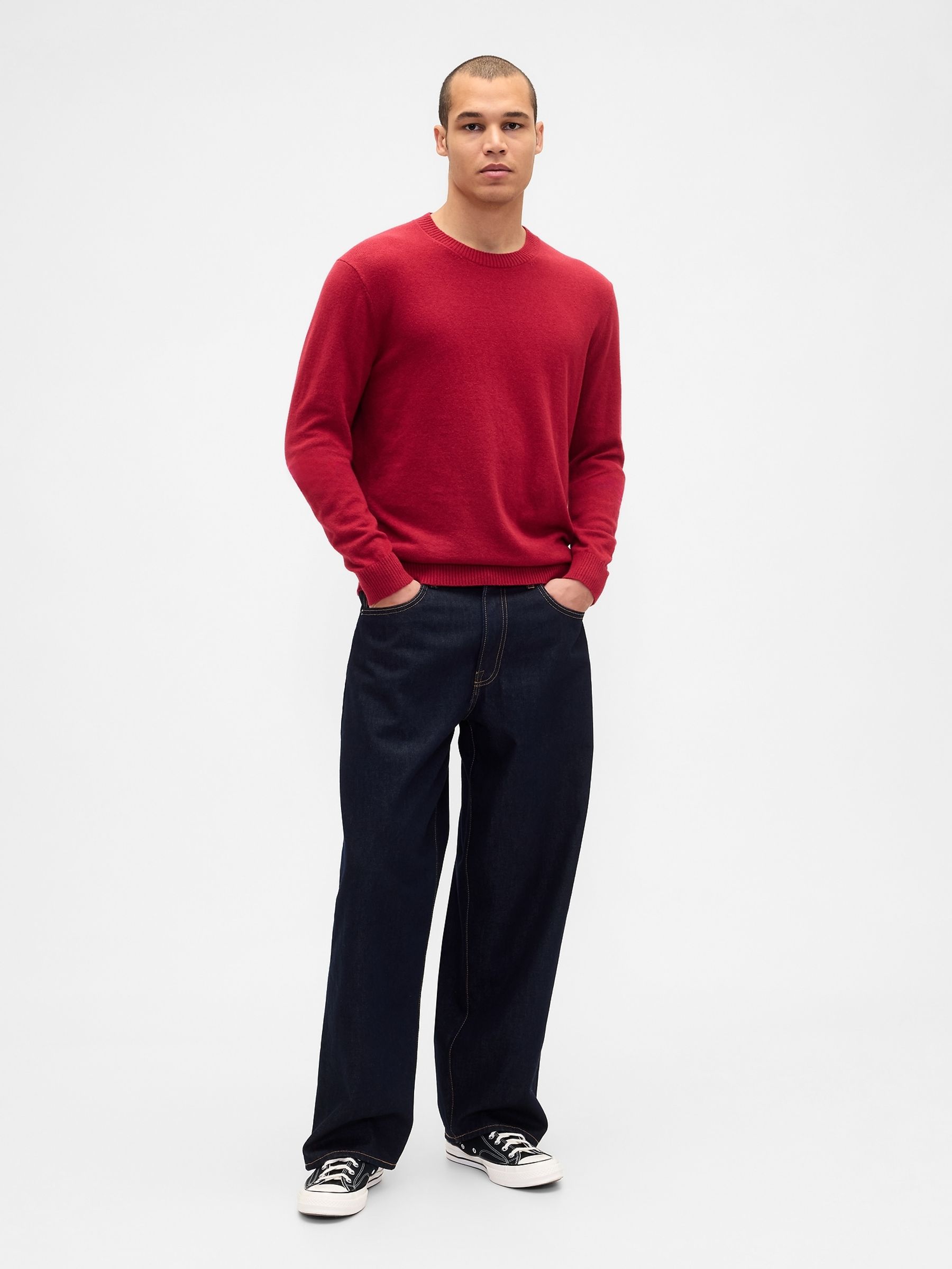 Red CashSoft Crew Sweatshirt - Image 3 of 4