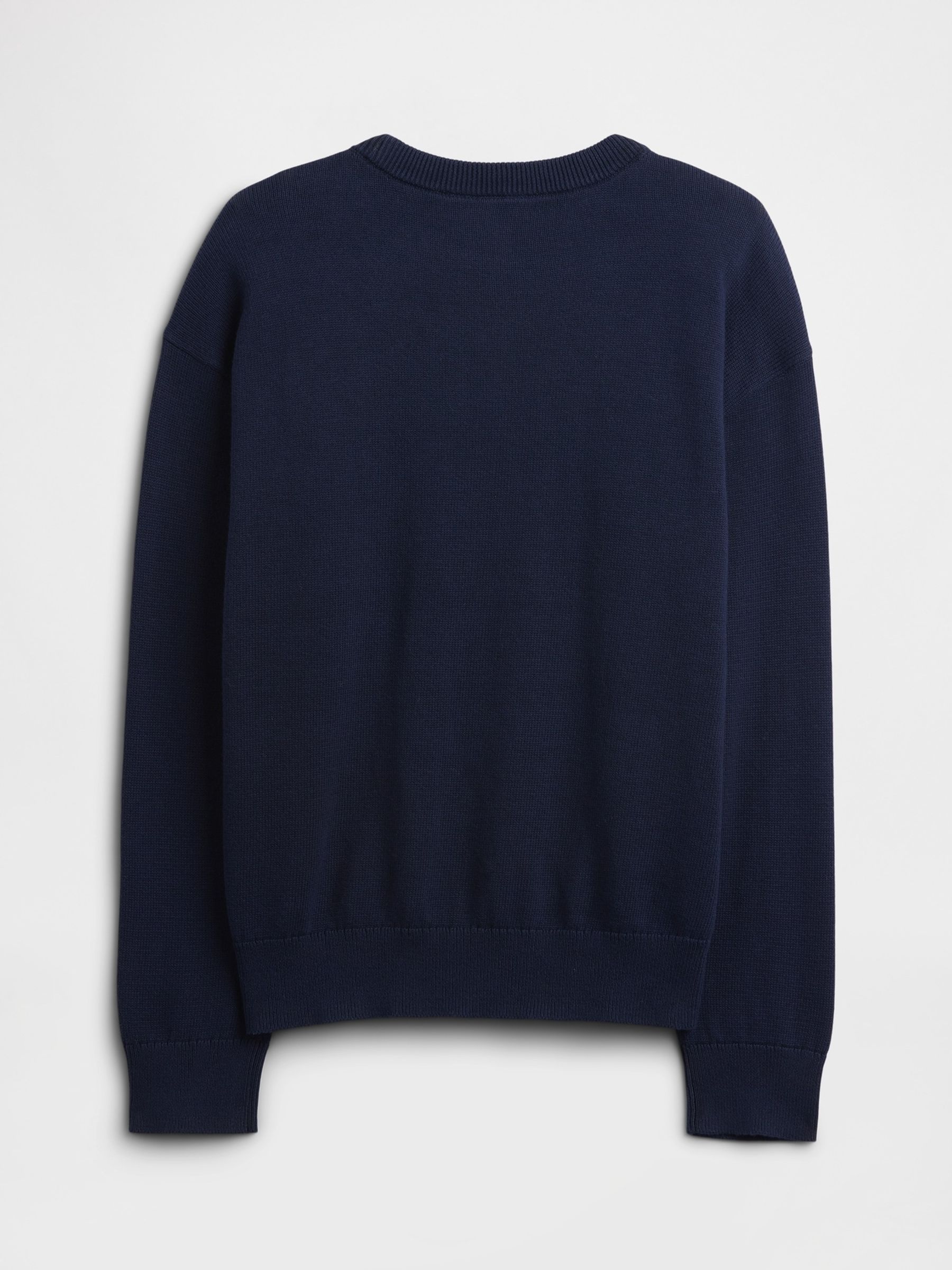 Navy/Green Intarsia Jumper (4-13yrs) - Image 2 of 3