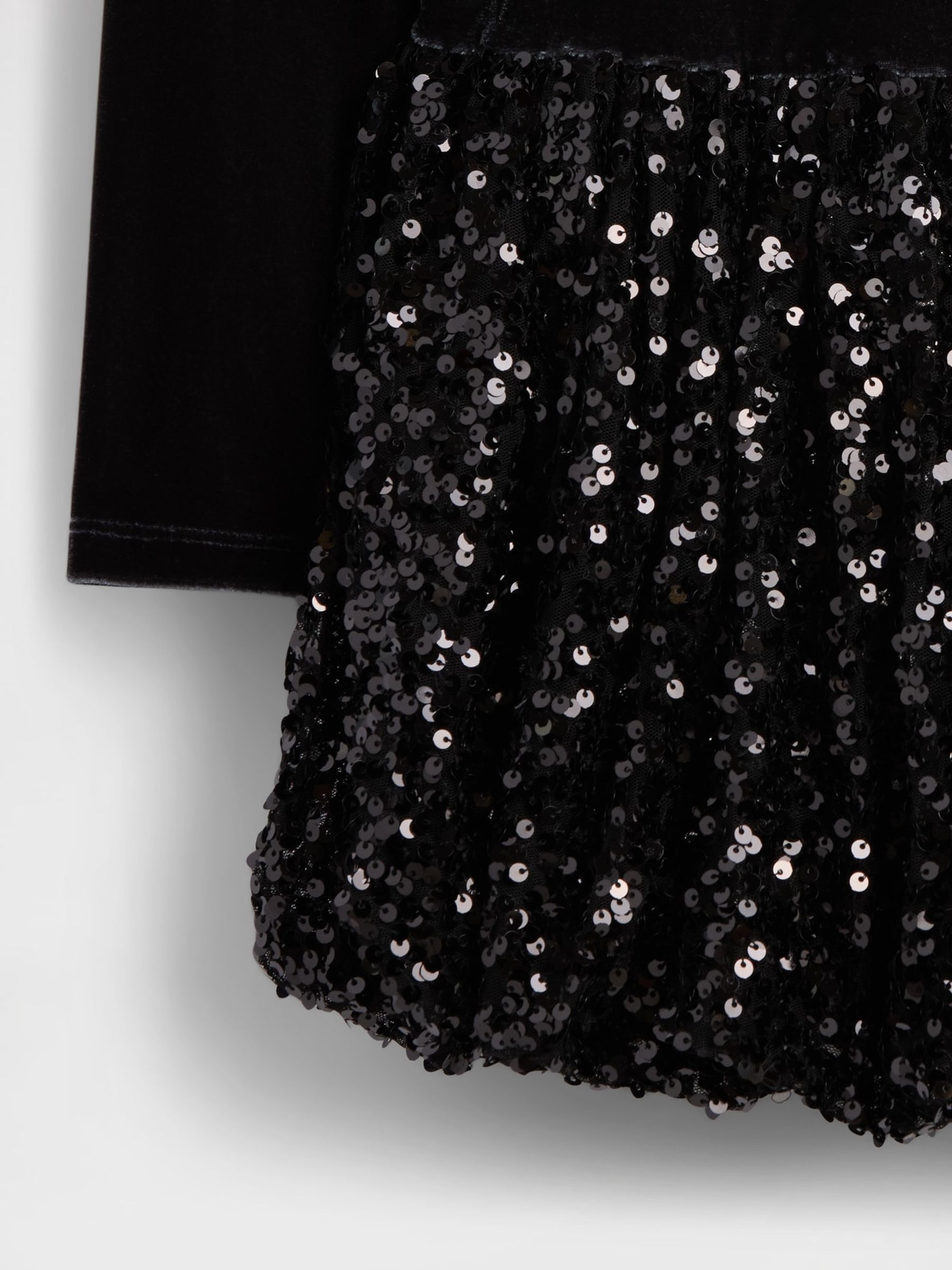 Black Sequin Bubble Dress (4-13yrs) - Image 4 of 4 Black Sequin Bubble Dress (4-13yrs) - Image 4 of 4