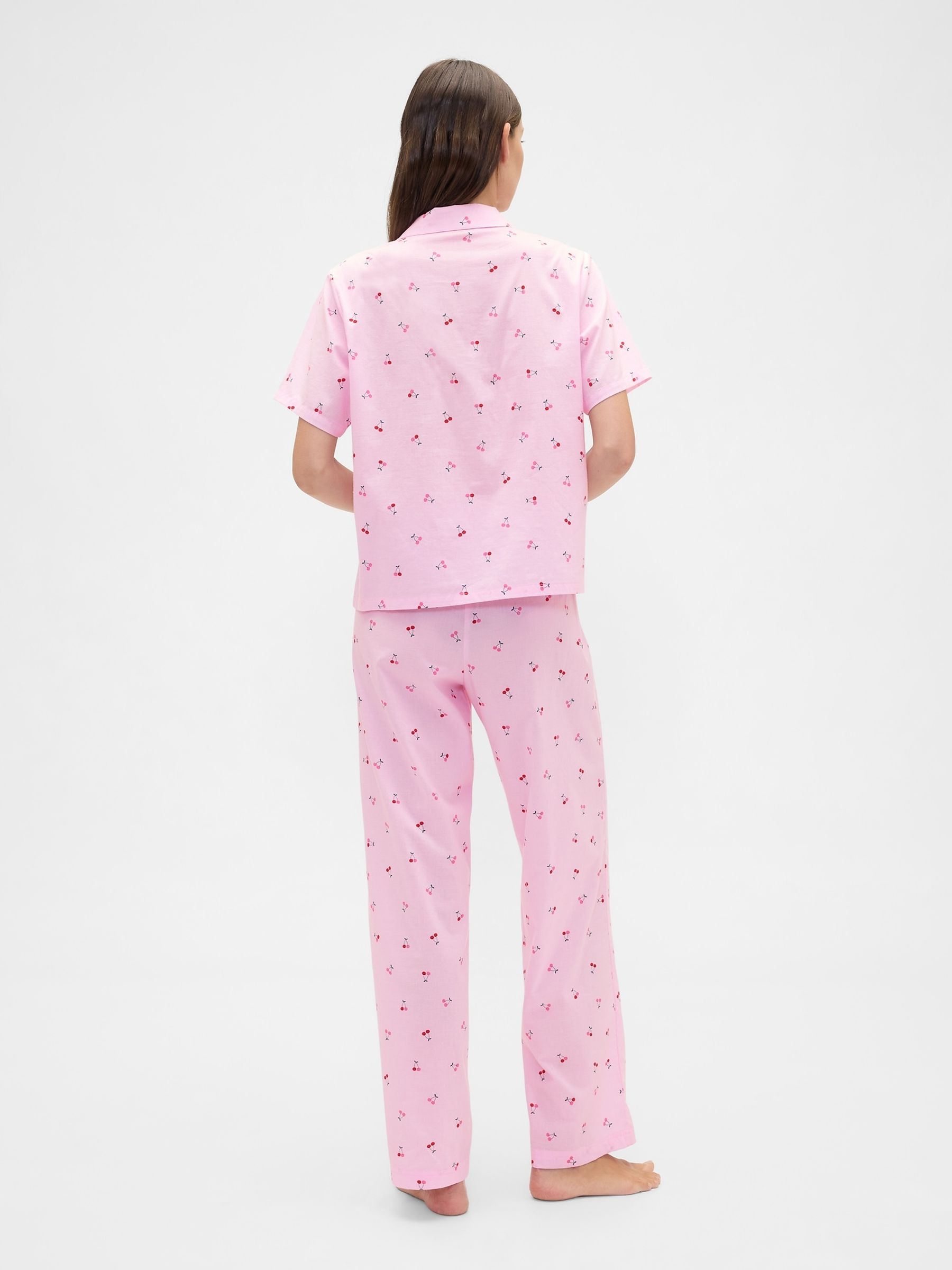 Pink Cherry Print Poplin Pyjama Bottoms - Image 2 of 4