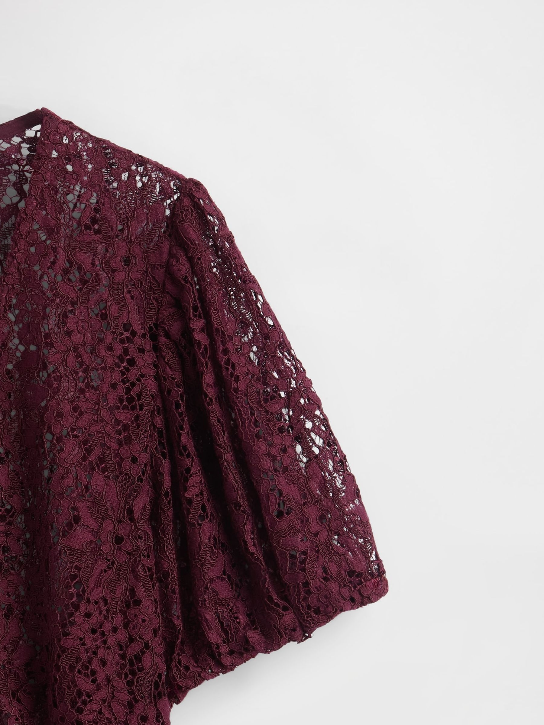 Red Lace V-Neck Top - Image 4 of 4