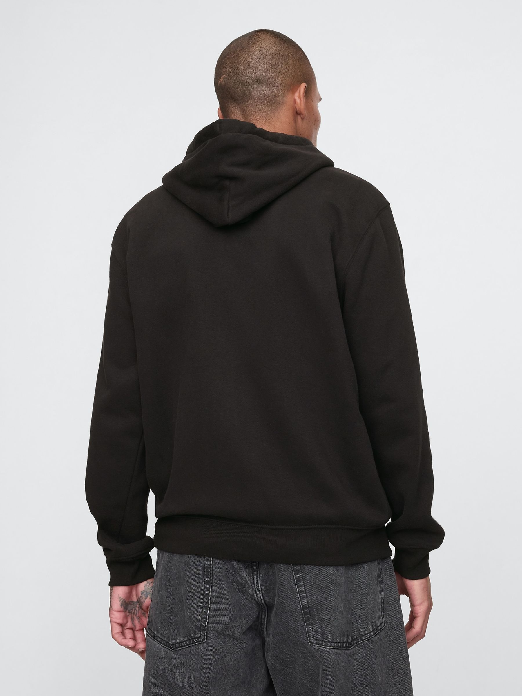 Black VintageSoft Arch Logo Full Zip Hoodie - Image 2 of 6 Black VintageSoft Arch Logo Full Zip Hoodie - Image 2 of 6