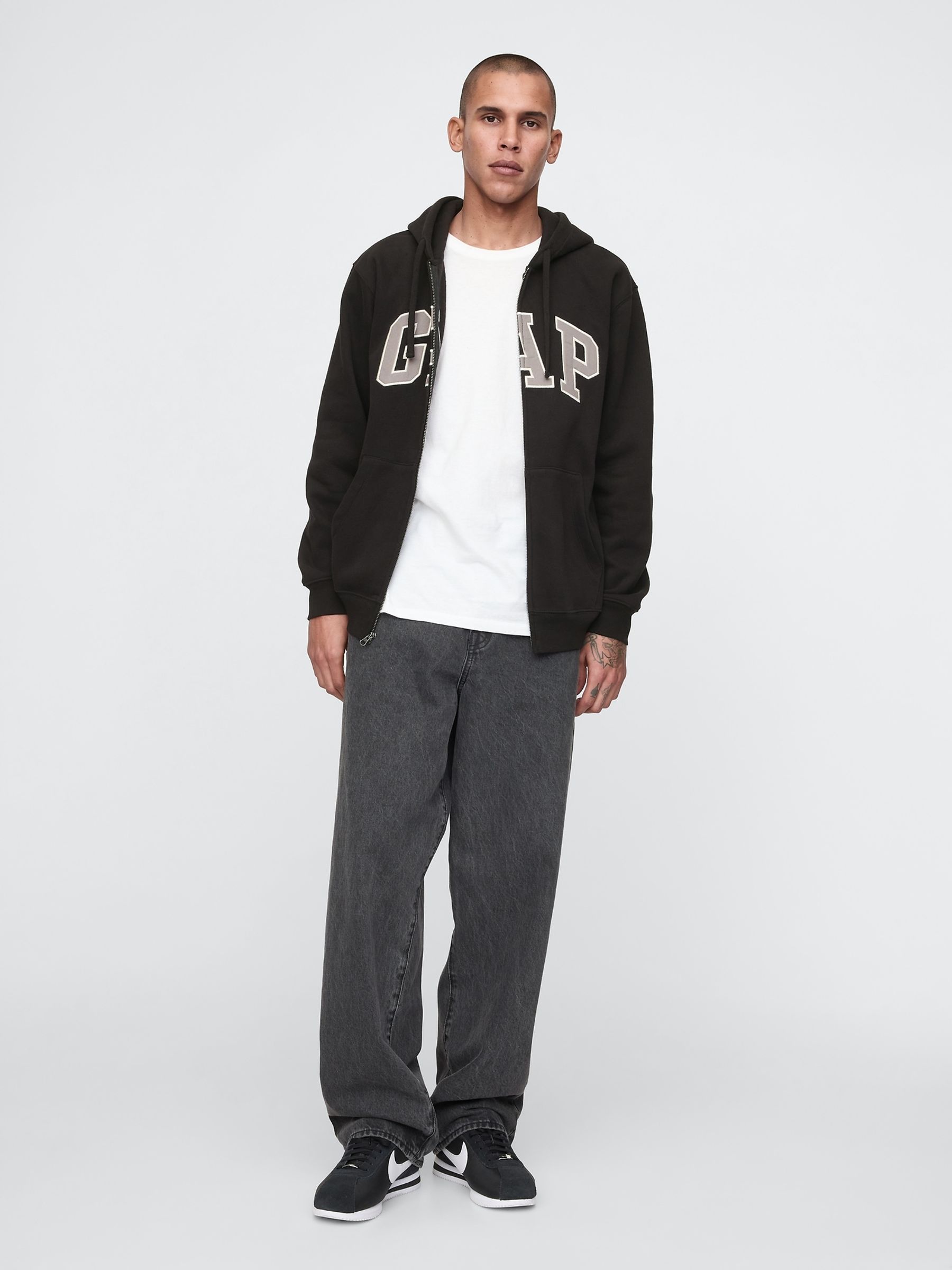 Black VintageSoft Arch Logo Full Zip Hoodie - Image 4 of 6