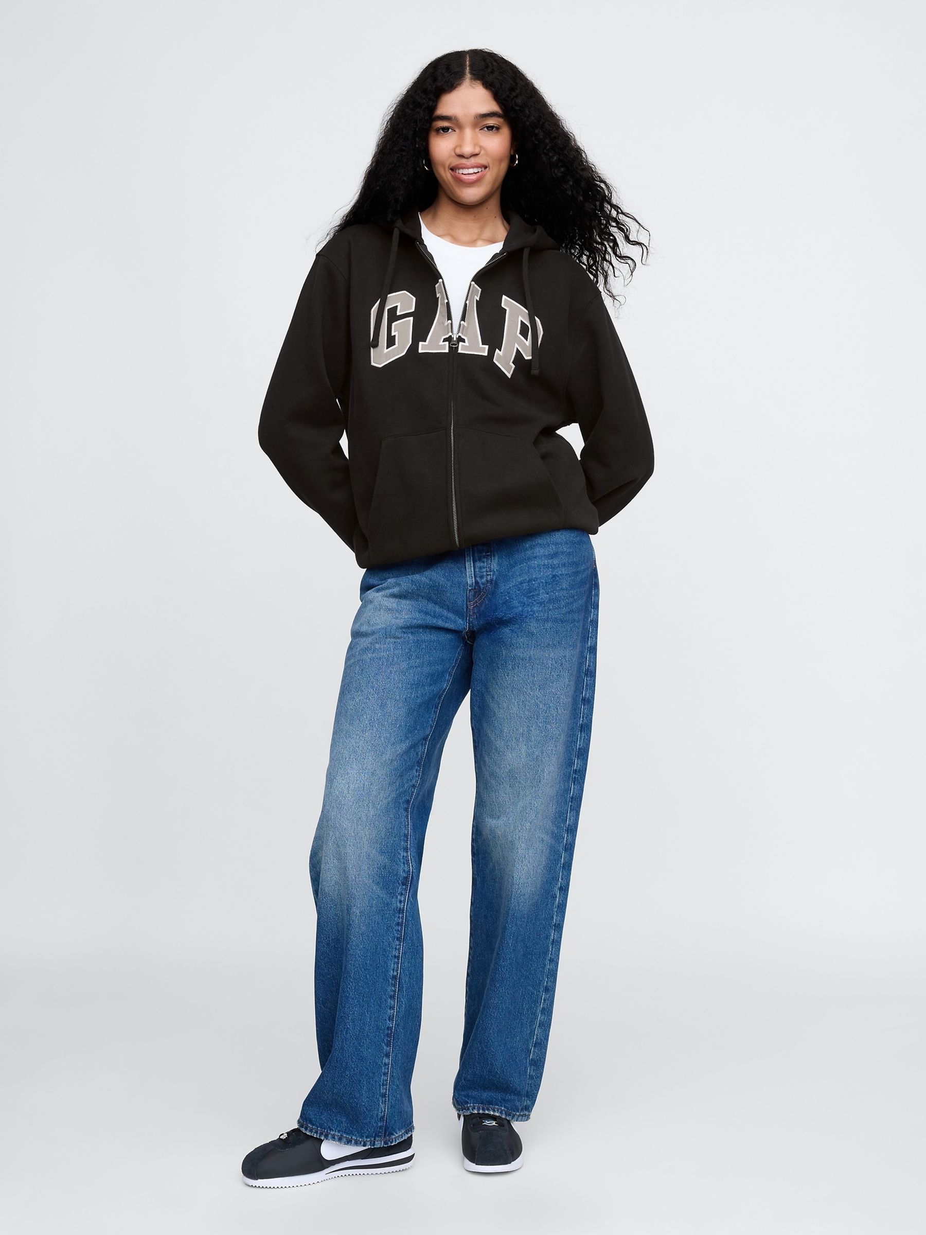 Black VintageSoft Arch Logo Full Zip Hoodie - Image 5 of 6