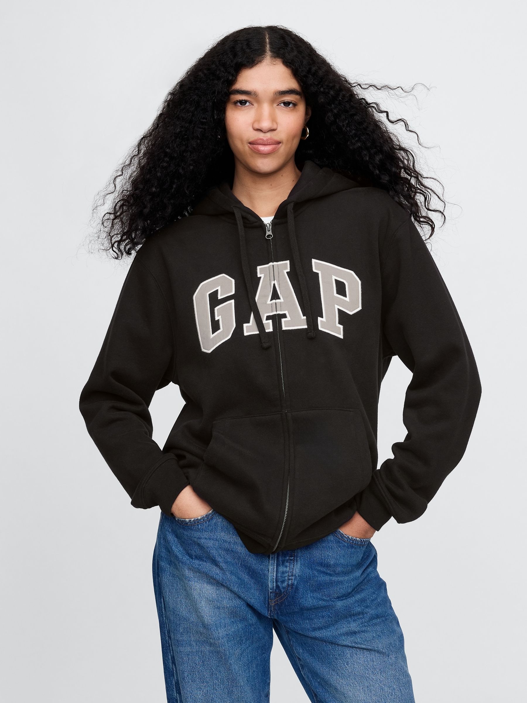 Black VintageSoft Arch Logo Full Zip Hoodie - Image 6 of 6 Black VintageSoft Arch Logo Full Zip Hoodie - Image 6 of 6