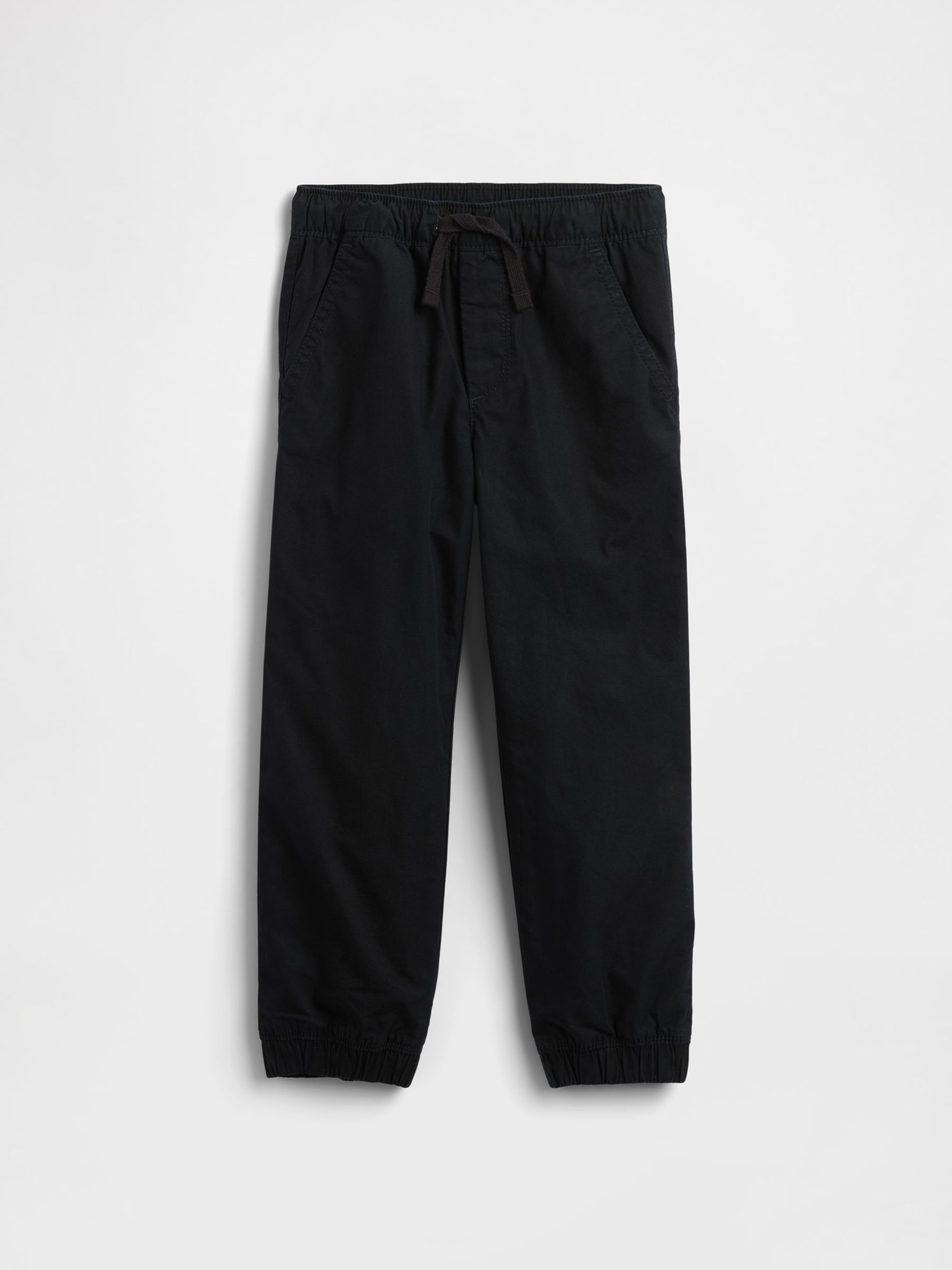 Black Pull On Relaxed Poplin Joggers - Image 1 of 3