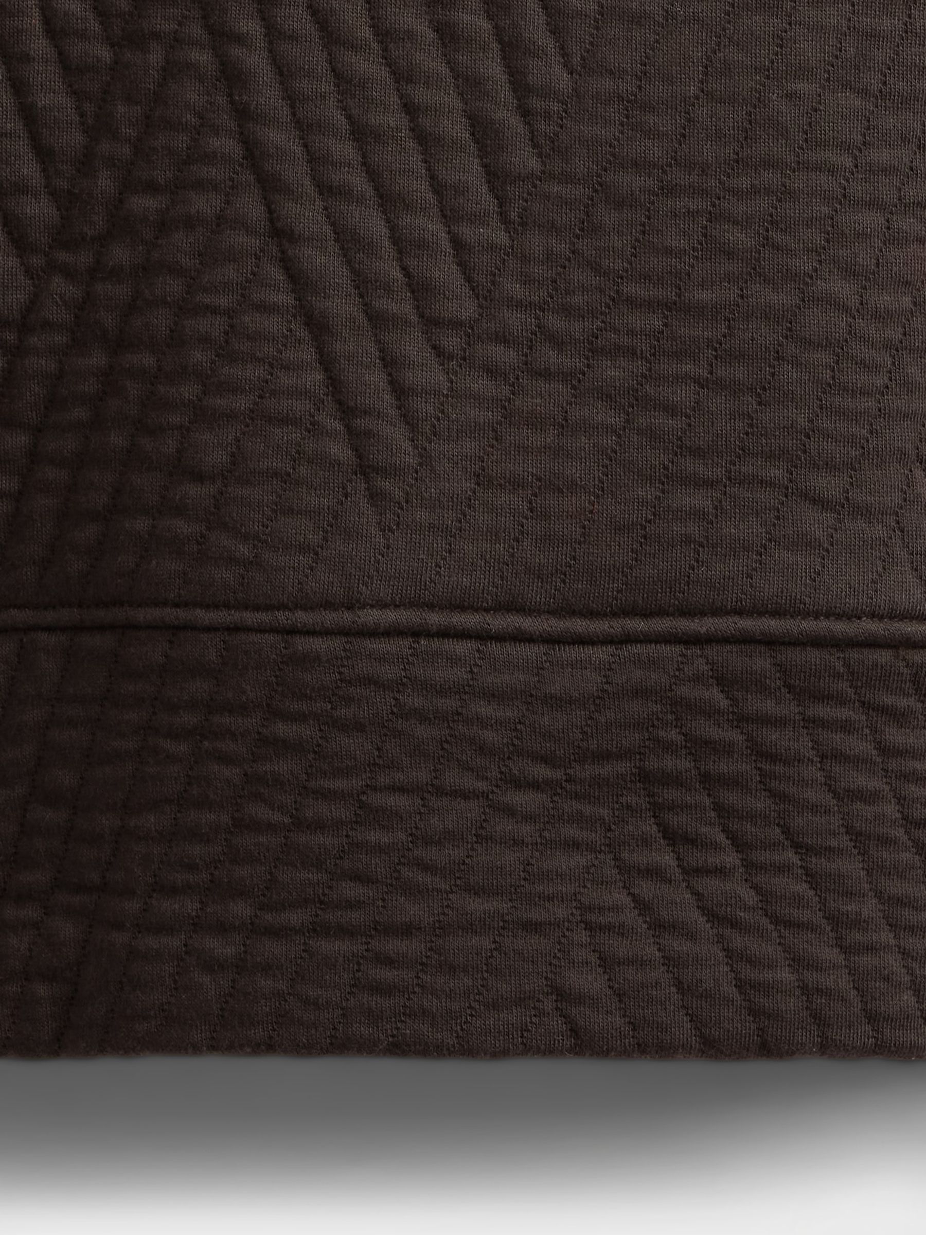 Brown Quilted Jacquard Knit Funnel-Neck Pullover Jumper - Image 3 of 3 Brown Quilted Jacquard Knit Funnel-Neck Pullover Jumper - Image 3 of 3