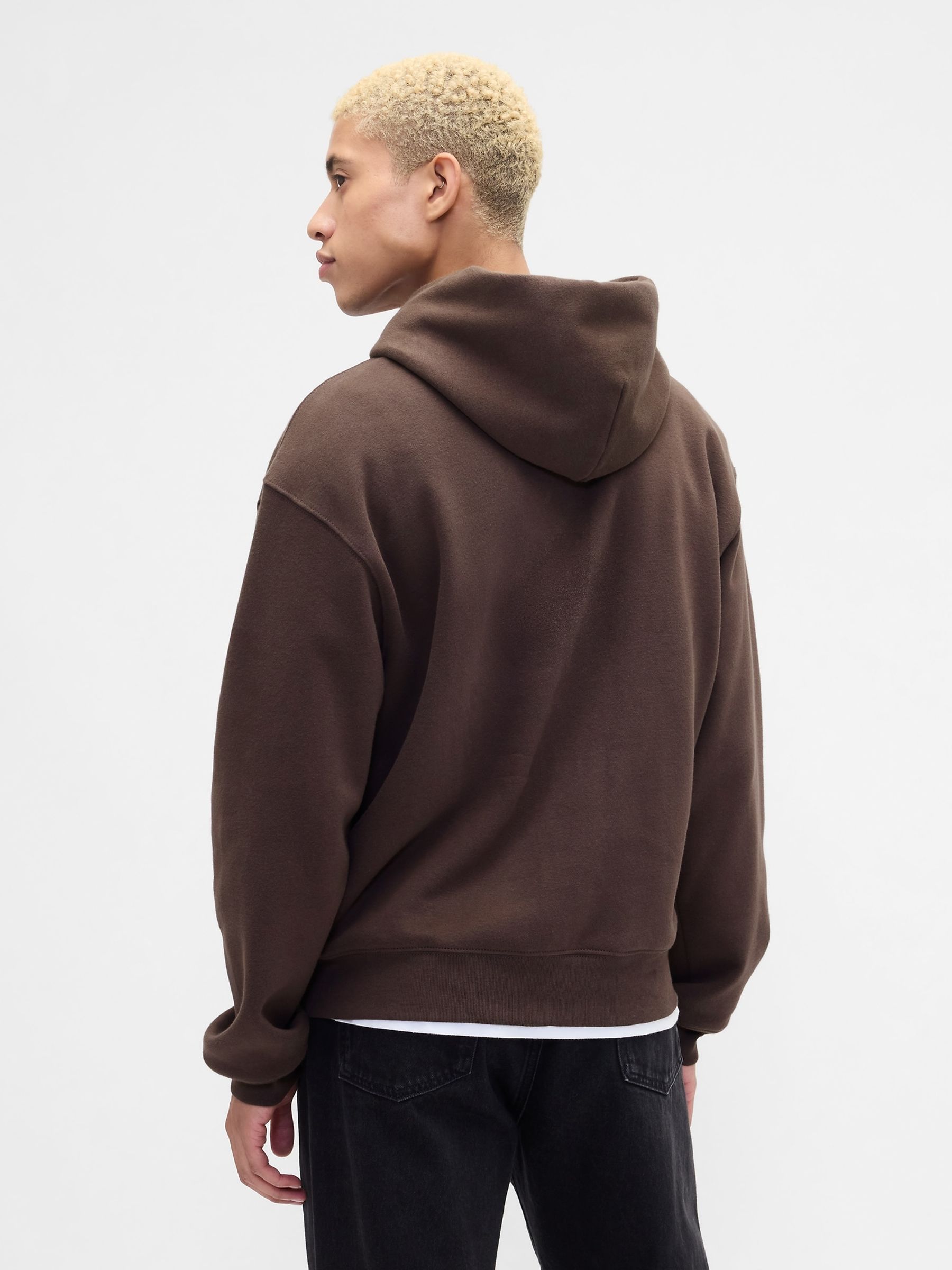 Brown Vintage Soft Oversized Mini Logo Hoodie - Image 2 of 4 Brown Vintage Soft Oversized Mini Logo Hoodie - Image 2 of 4