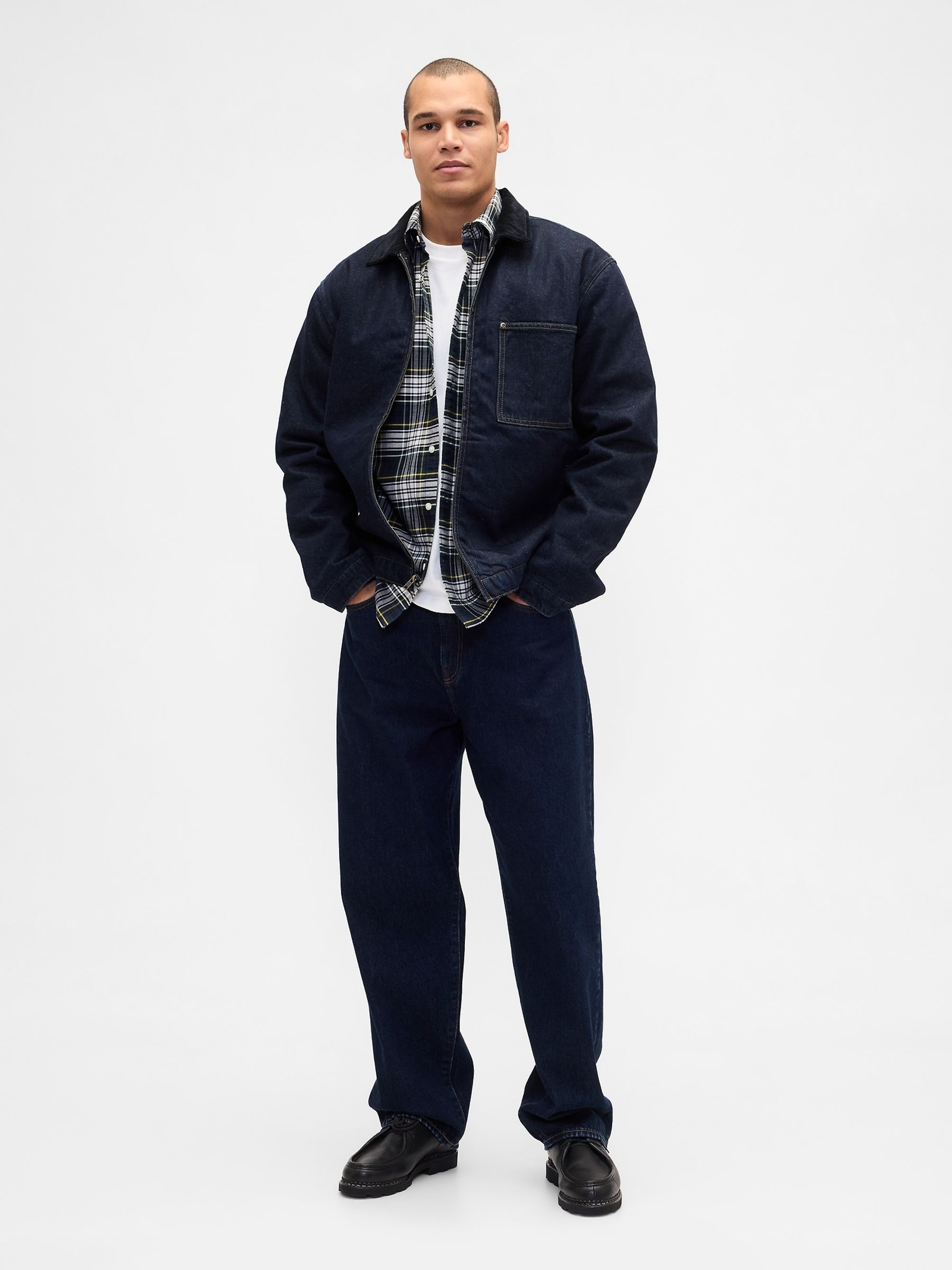 Navy Blue Check Oxford Shirt - Image 3 of 4