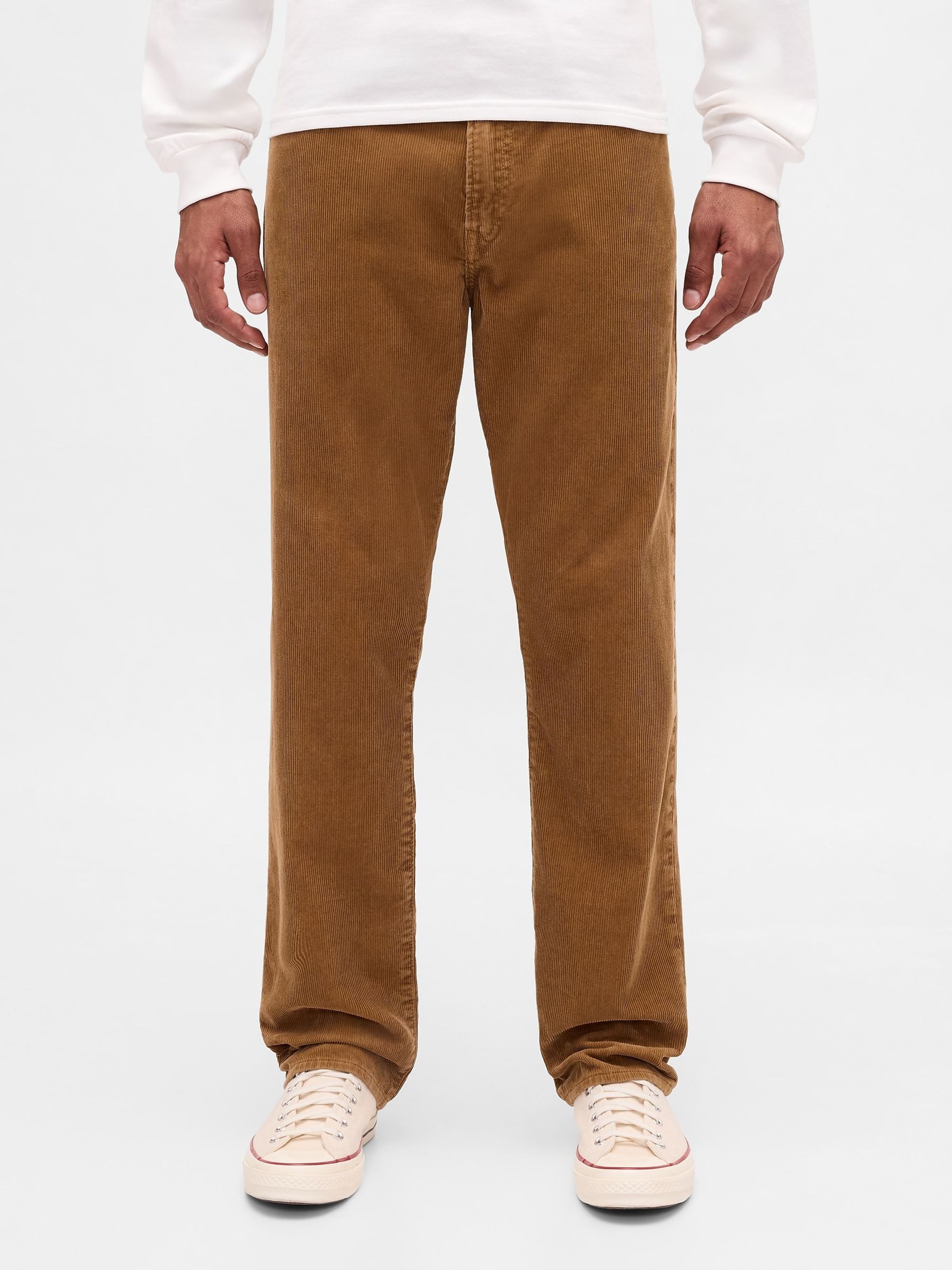 Brown Corduroy Relaxed Straight Trousers - Image 1 of 5 Brown Corduroy Relaxed Straight Trousers - Image 1 of 5