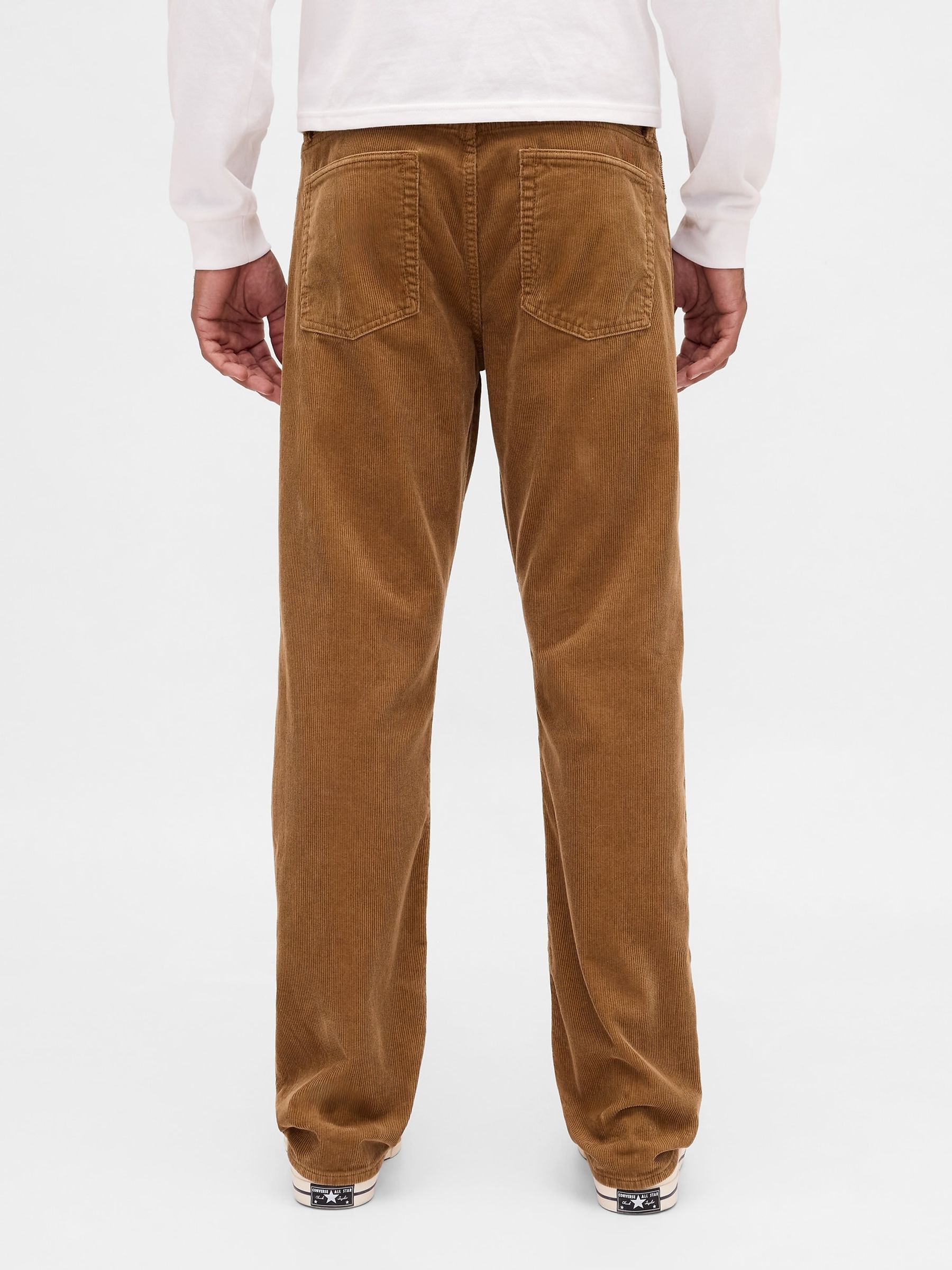 Brown Corduroy Relaxed Straight Trousers - Image 2 of 5 Brown Corduroy Relaxed Straight Trousers - Image 2 of 5