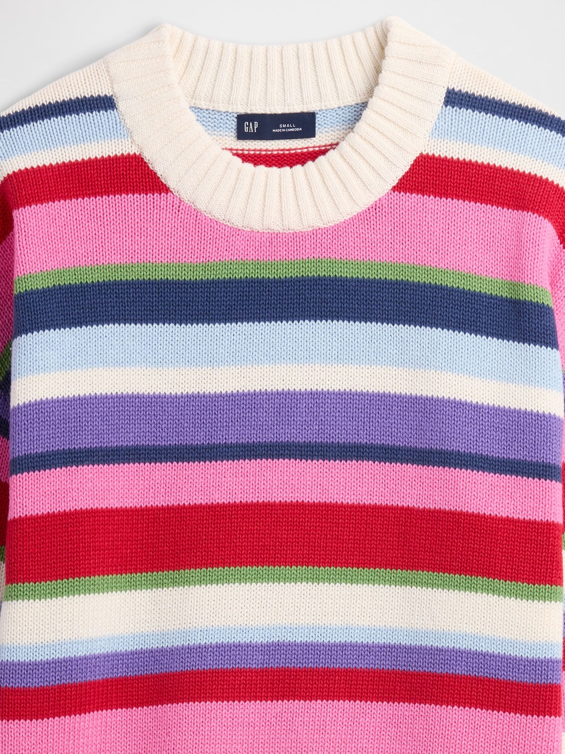 Multi Relaxed Stripe Cropped Jumper - Image 5 of 5 Multi Relaxed Stripe Cropped Jumper - Image 5 of 5