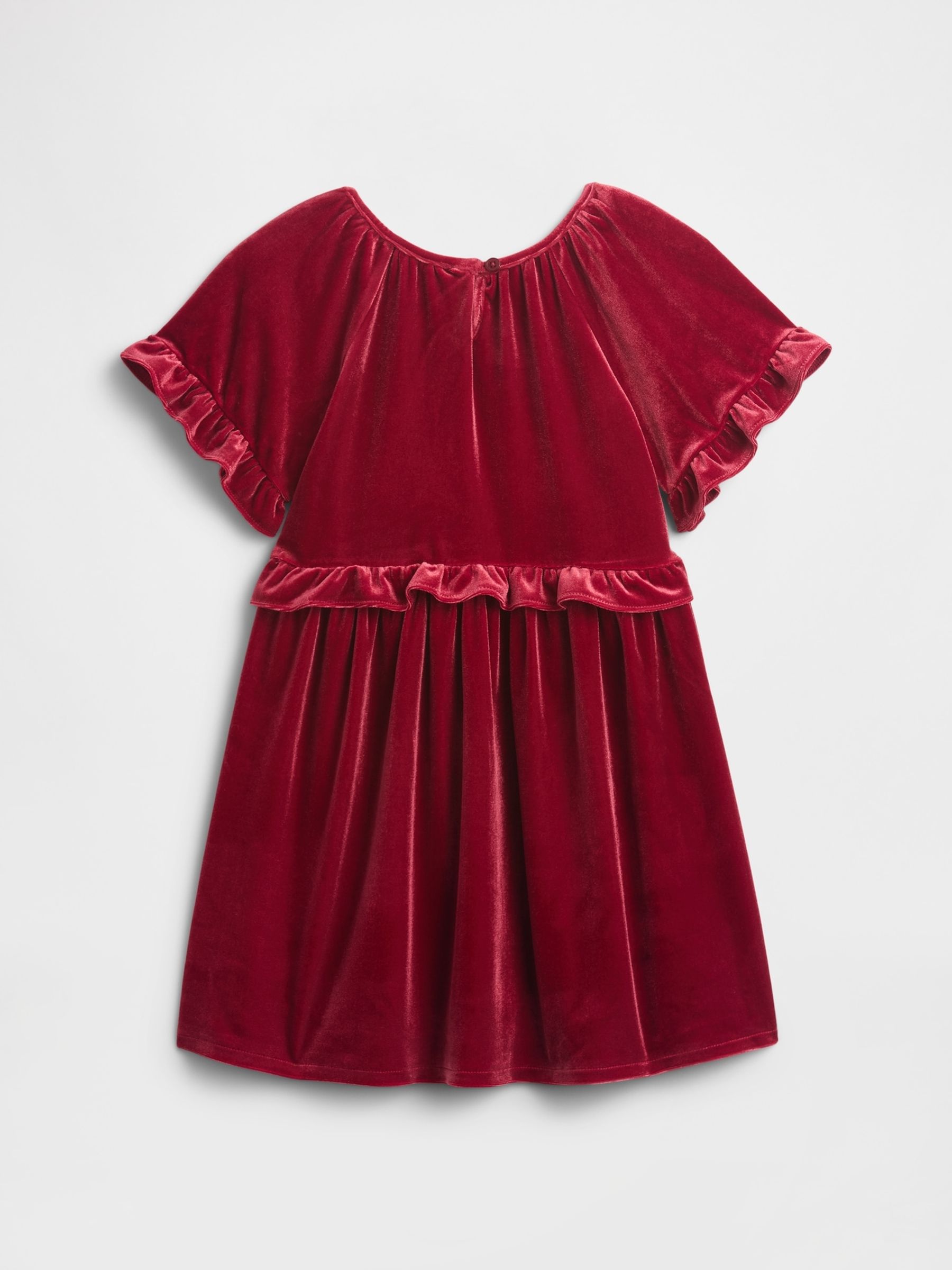 Red Velour Ruffle Dress (6mths-5yrs) - Image 3 of 4