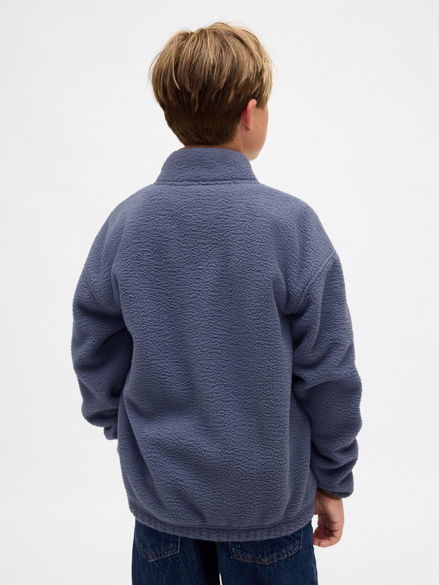 Blue Sherpa Logo Half-Zip Pullover Sweatshirt (4-13yrs) | Gap