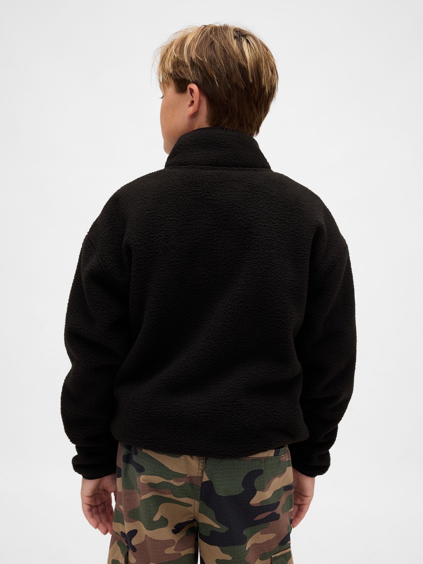 Black Sherpa Logo Half-Zip Pullover Sweatshirt (4-13yrs) - Image 2 of 5