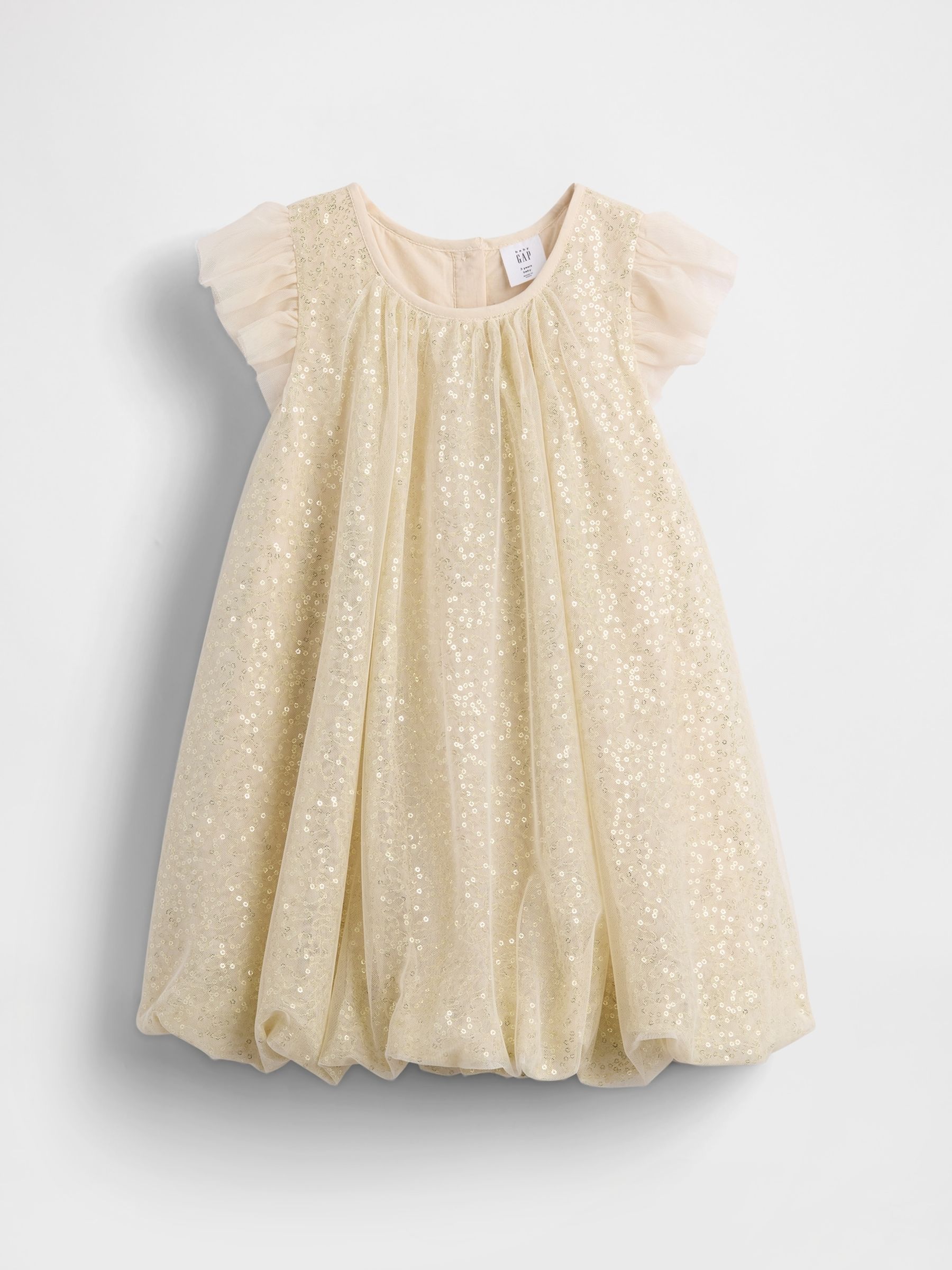 Gold Sequin Tulle Bubble Dress (12mths-5yrs) - Image 2 of 4
