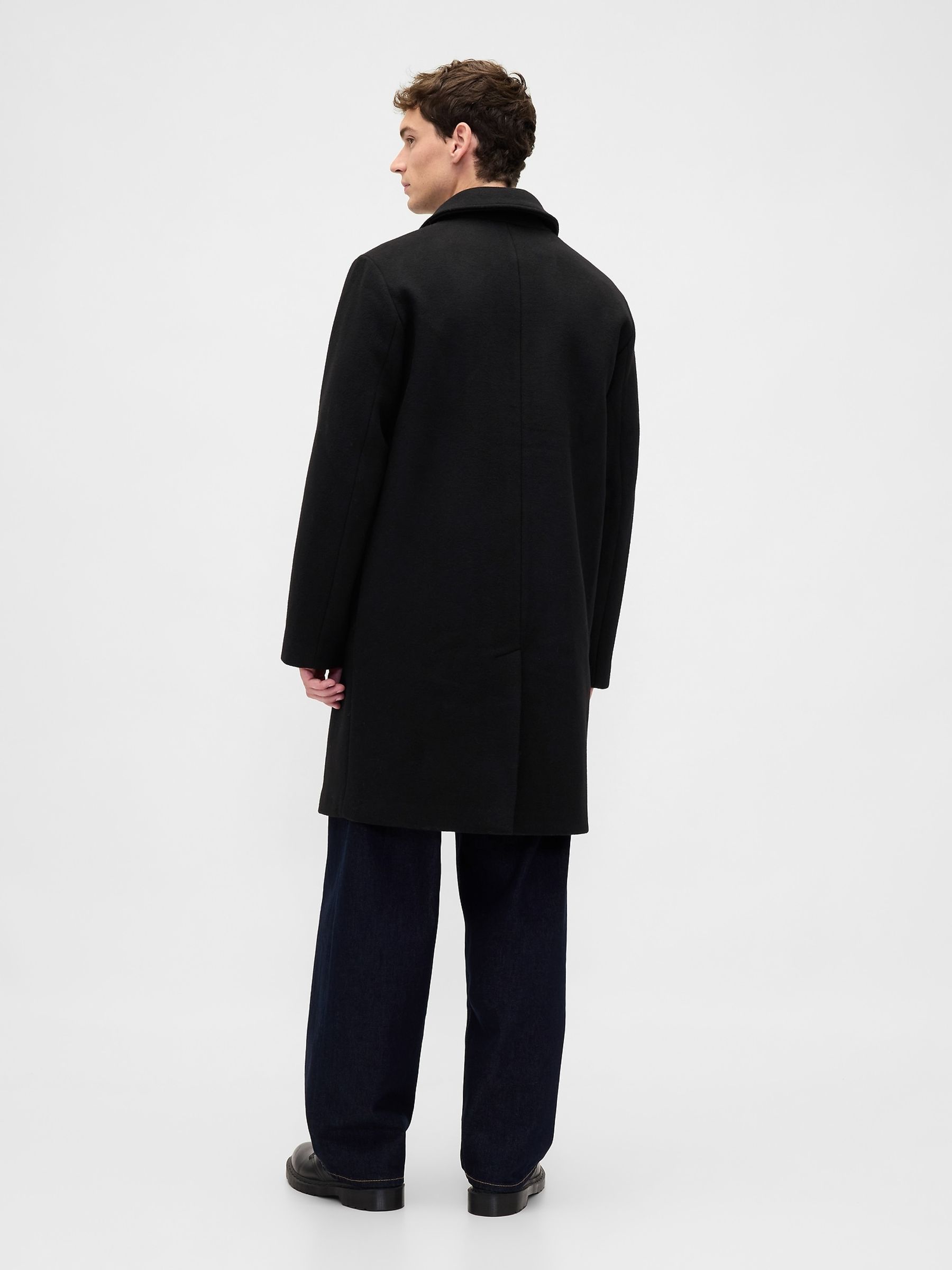 Black Wool Blend Car Coat - Image 2 of 5 Black Wool Blend Car Coat - Image 2 of 5