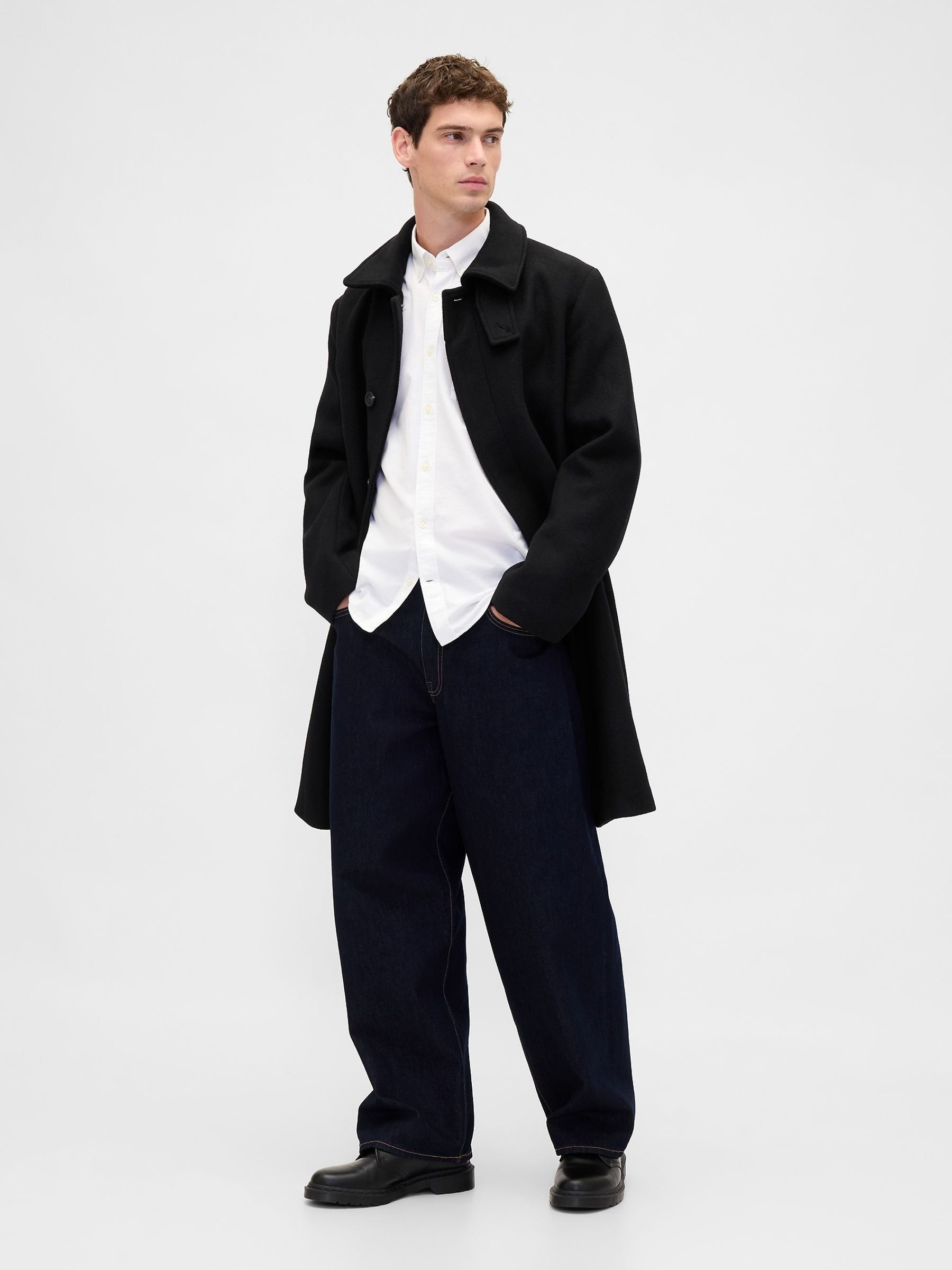 Black Wool Blend Car Coat - Image 3 of 5