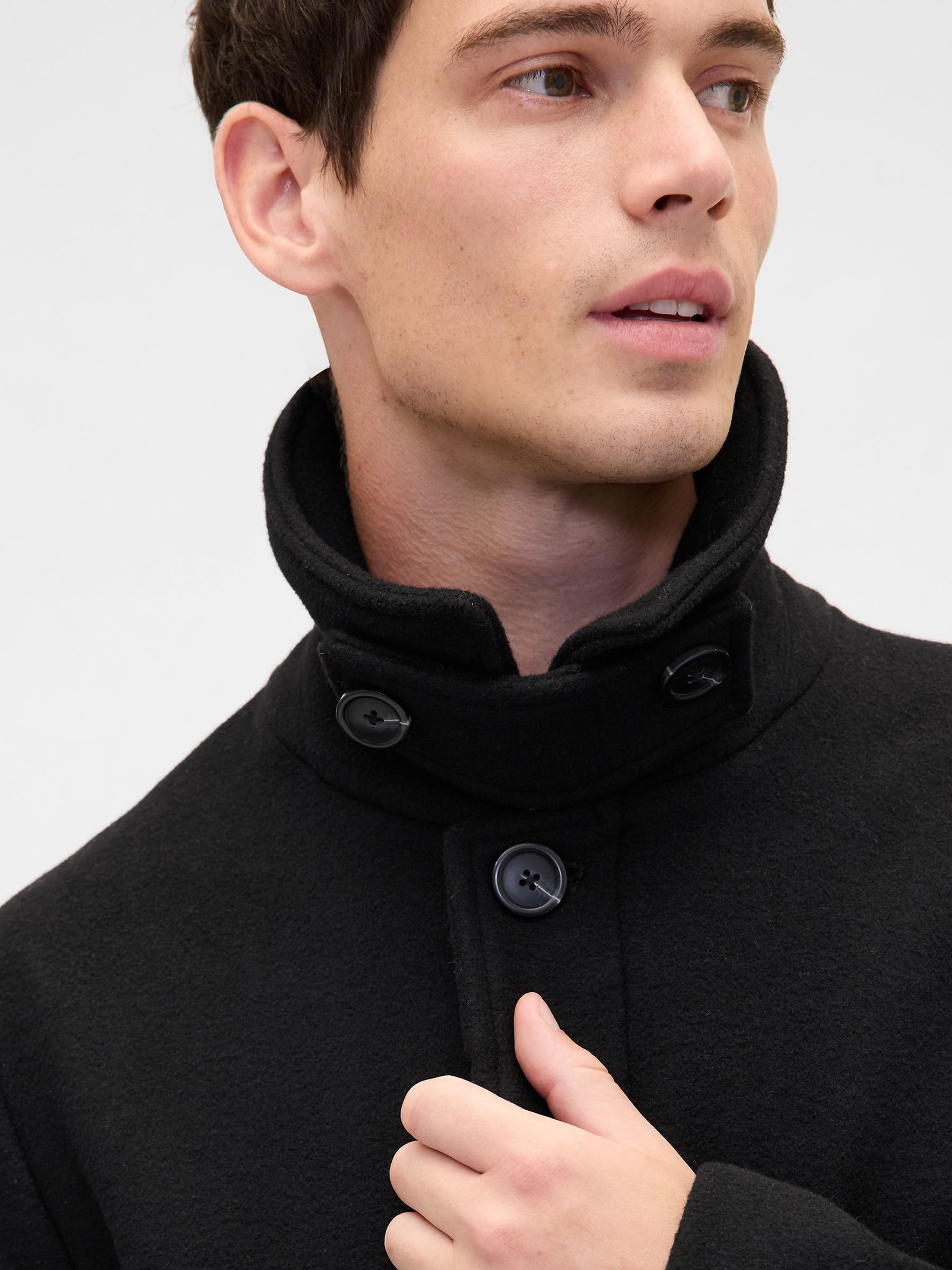 Black Wool Blend Car Coat - Image 4 of 5