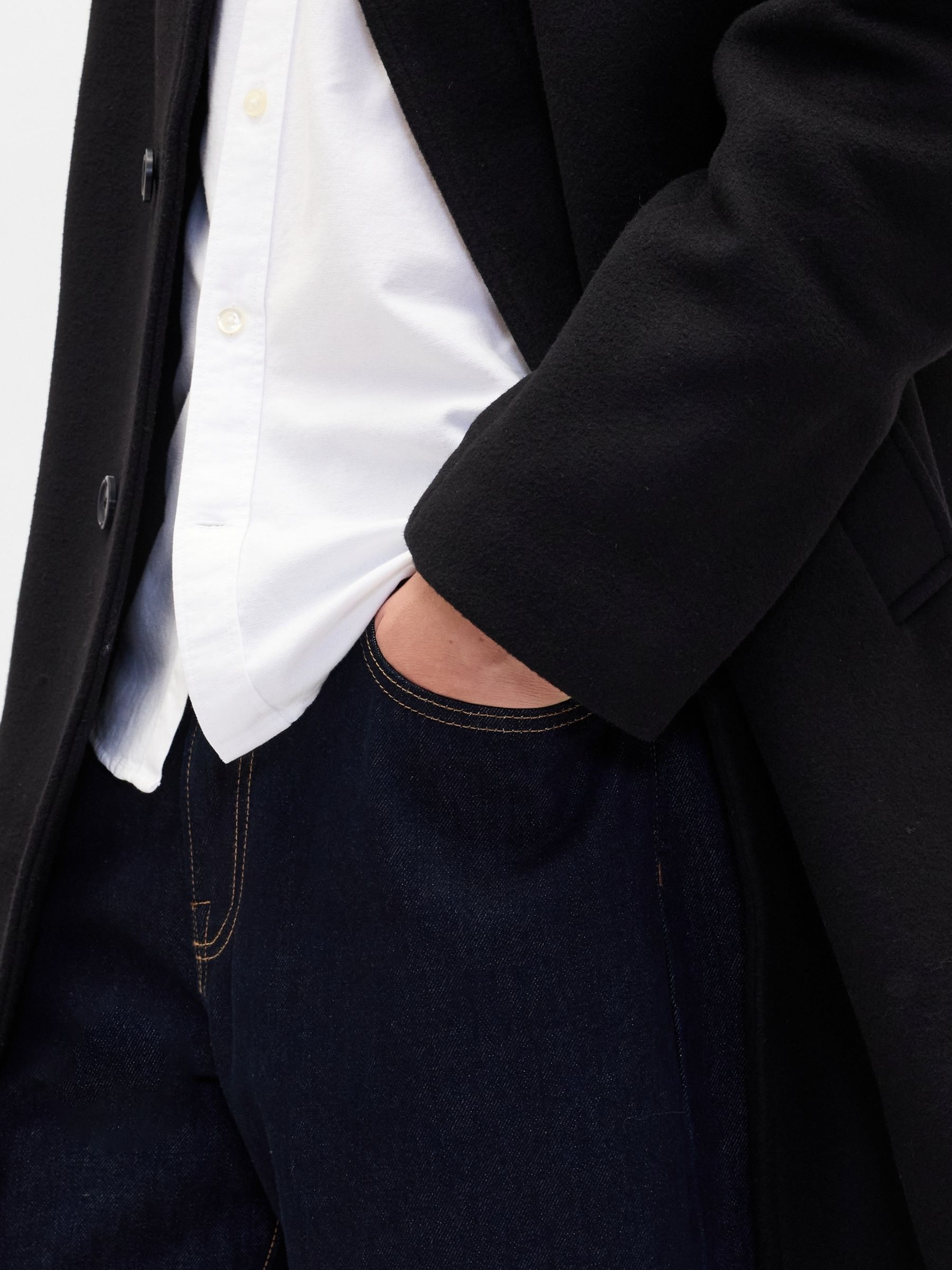 Black Wool Blend Car Coat - Image 5 of 5 Black Wool Blend Car Coat - Image 5 of 5