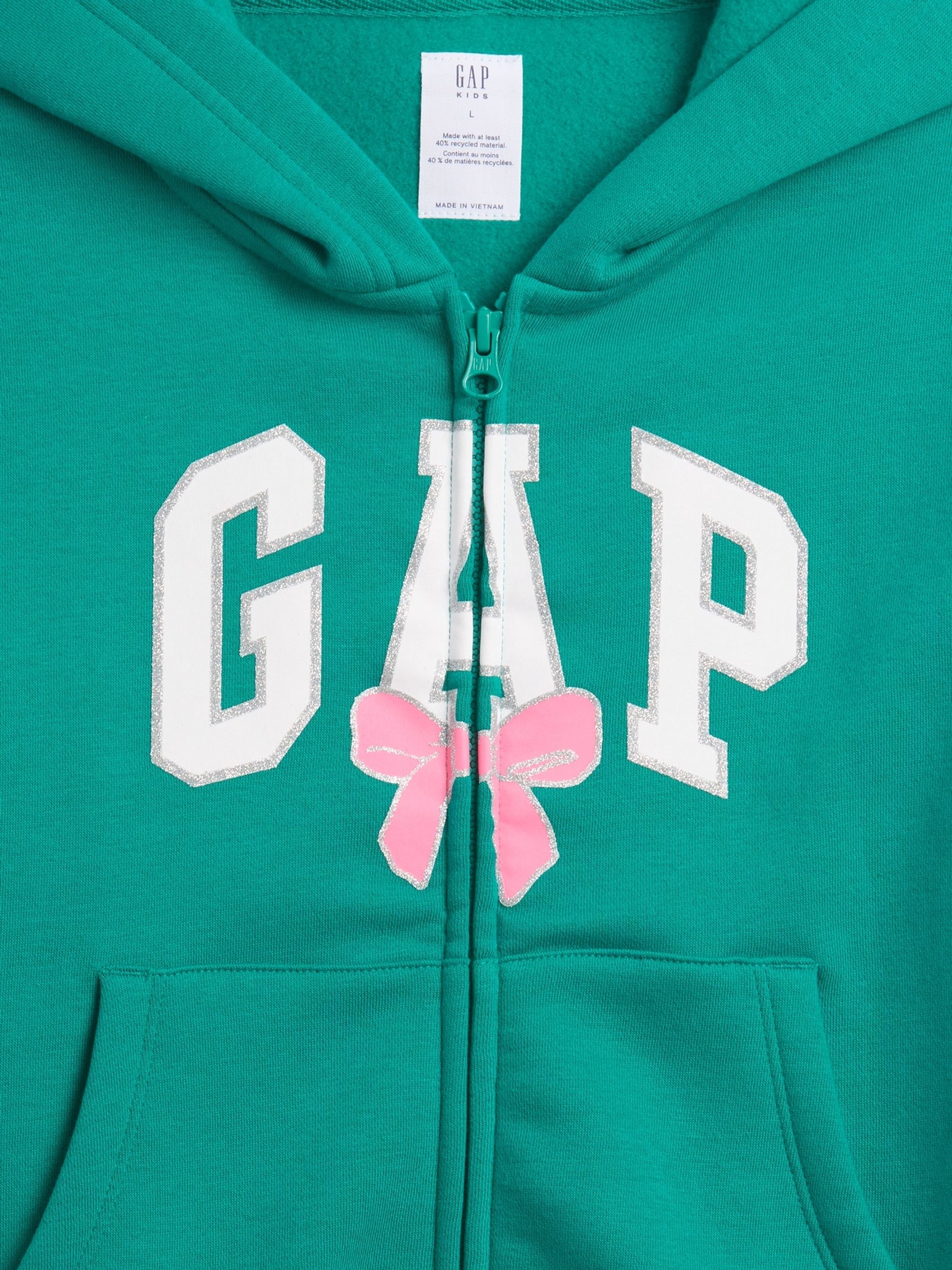 Green Relaxed Logo Zip Hoodie (4-13yrs) - Image 3 of 3
