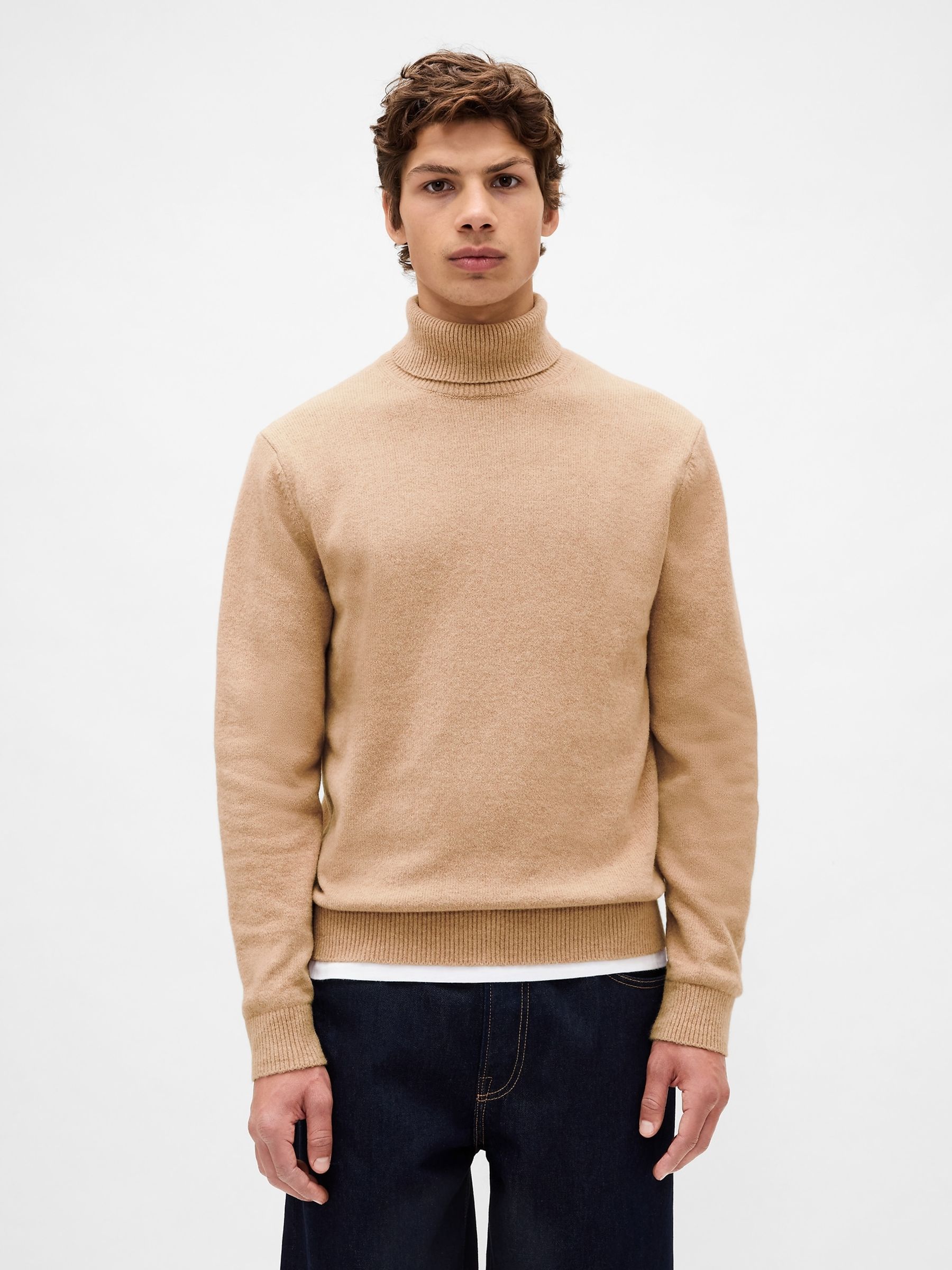 Beige CashSoft Turtle Neck Jumper - Image 1 of 4 Beige CashSoft Turtle Neck Jumper - Image 1 of 4