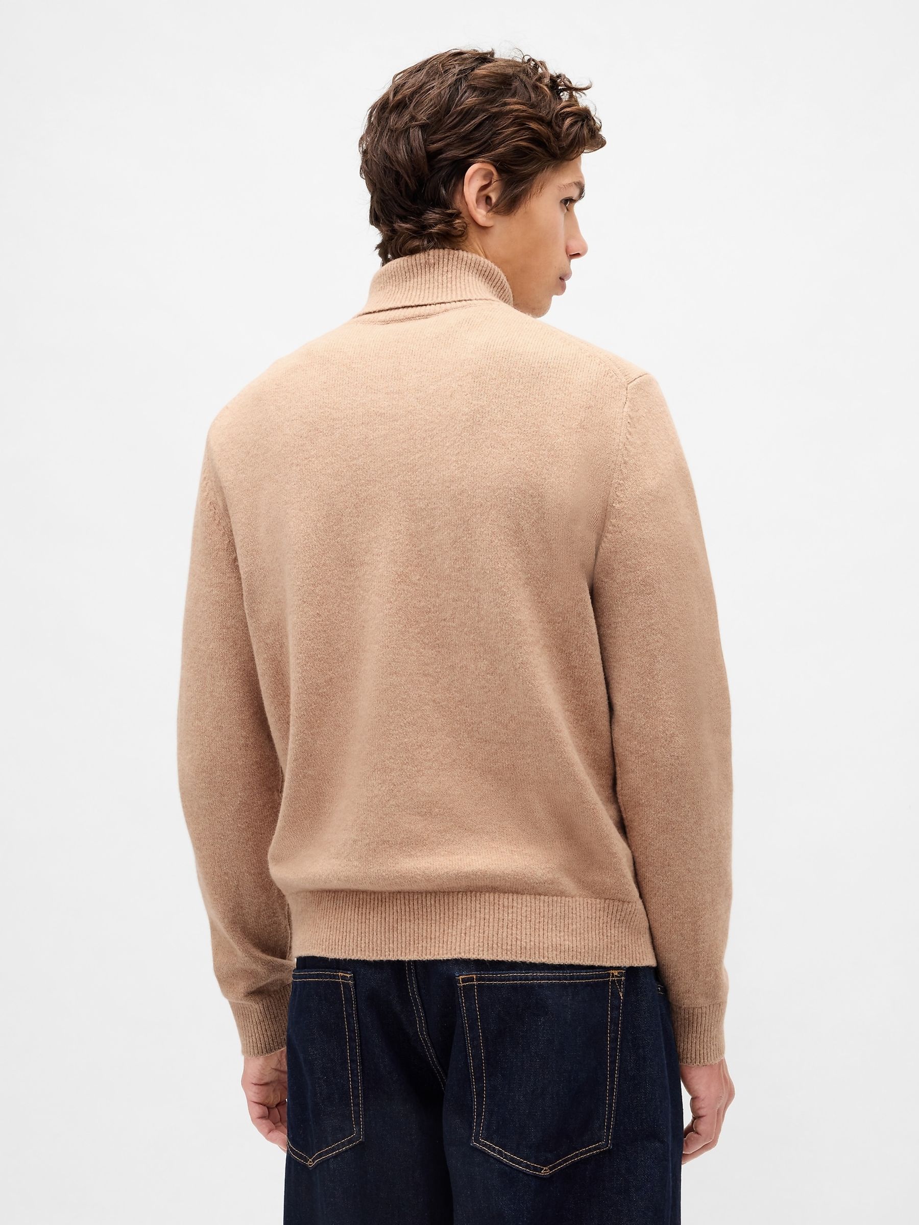 Beige CashSoft Turtle Neck Jumper - Image 2 of 4 Beige CashSoft Turtle Neck Jumper - Image 2 of 4