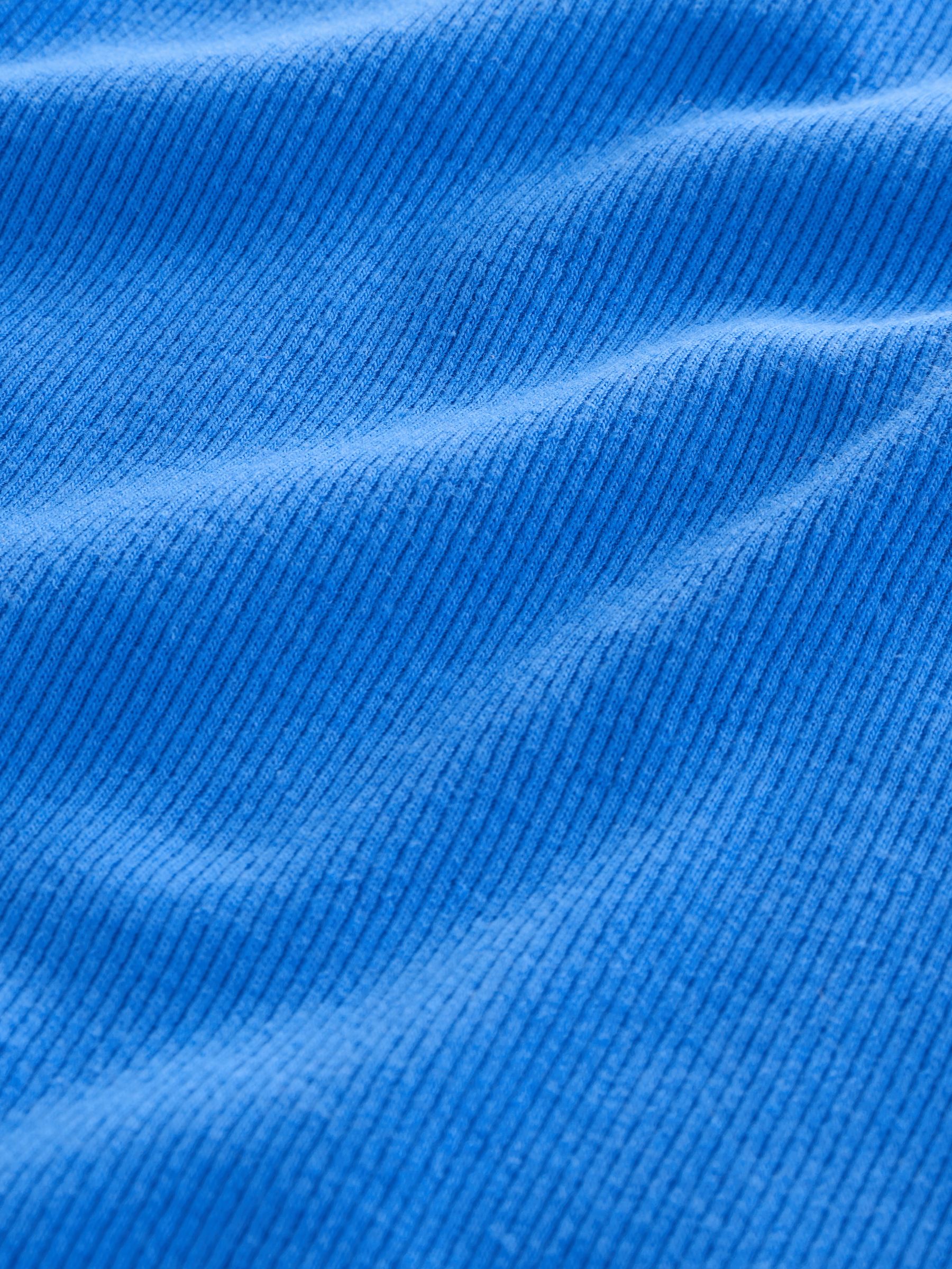Bright Blue Essential Ribbed Crew Neck T-Shirt - Image 4 of 4