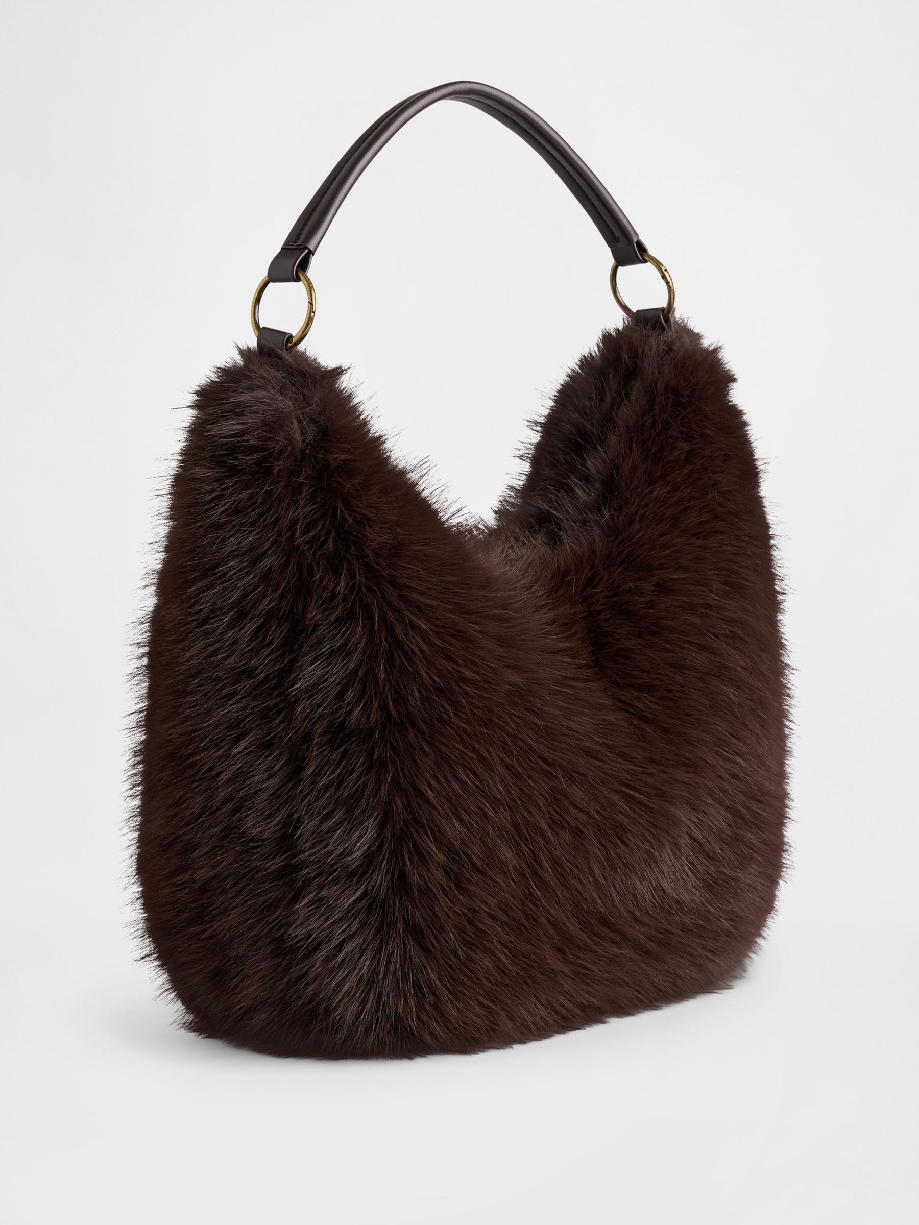Brown Faux Fur Slouchy Bag - Image 3 of 5