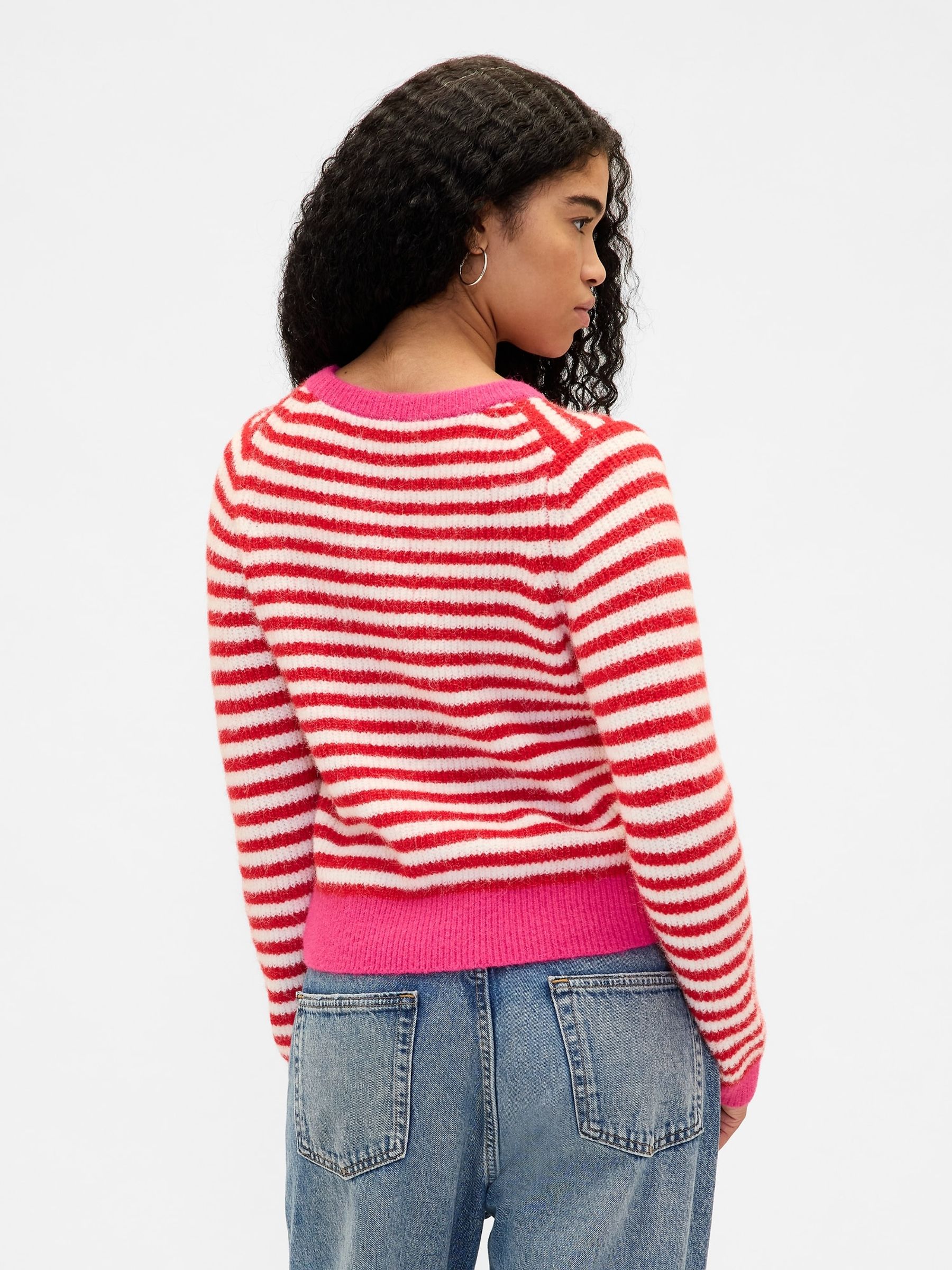 Red Stripe CashSoft Crew Neck Jumper - Image 2 of 4