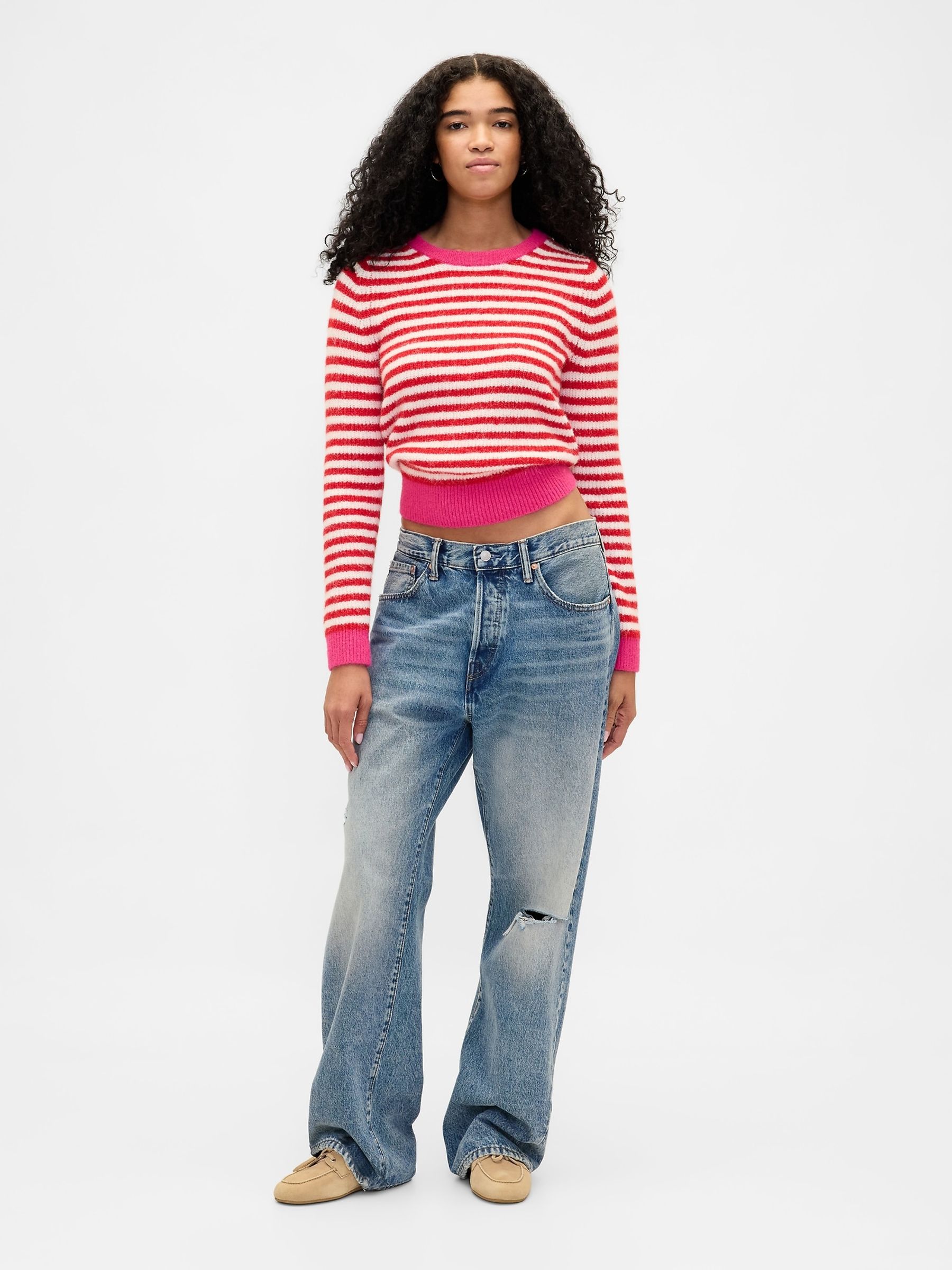 Red Stripe CashSoft Crew Neck Jumper - Image 3 of 4