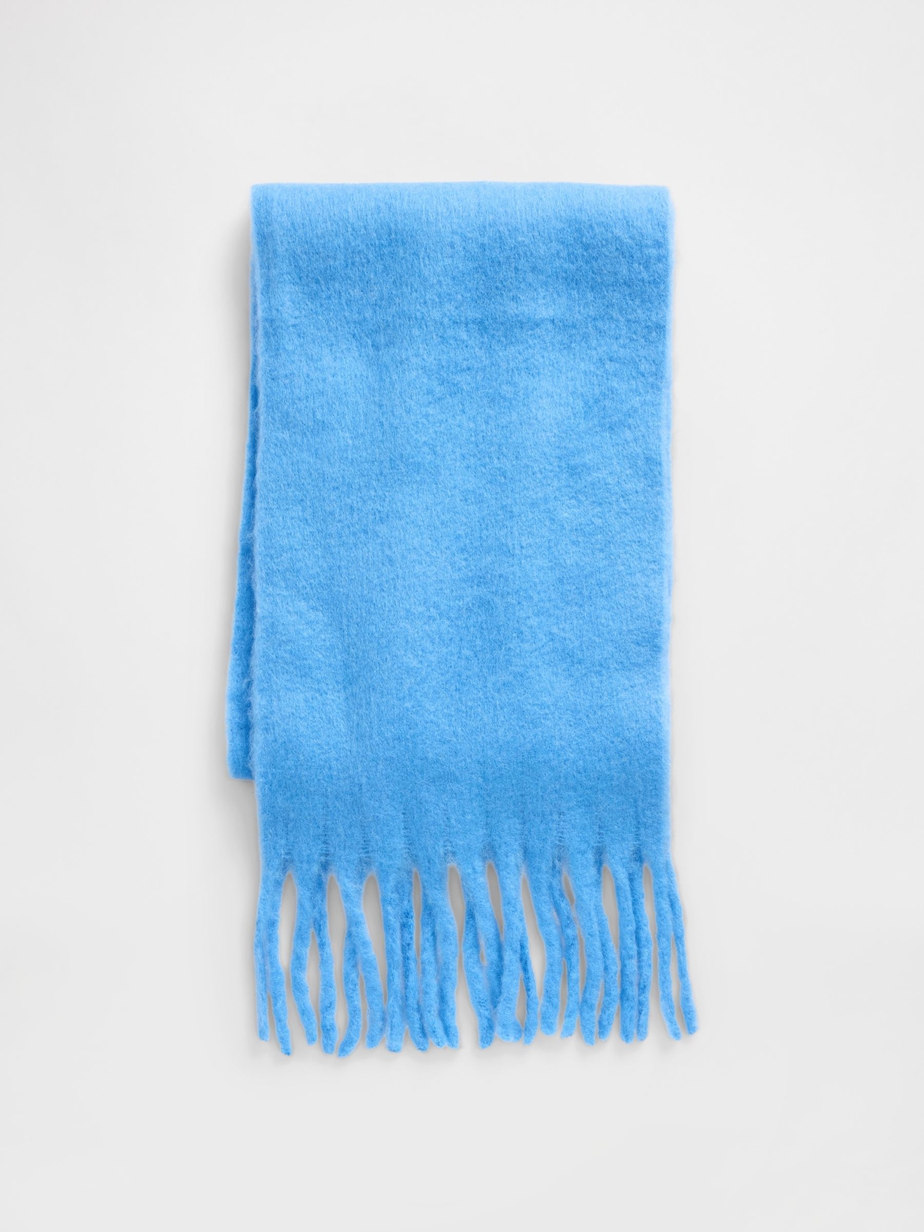 Blue Brushed Fringe Scarf - Image 2 of 2