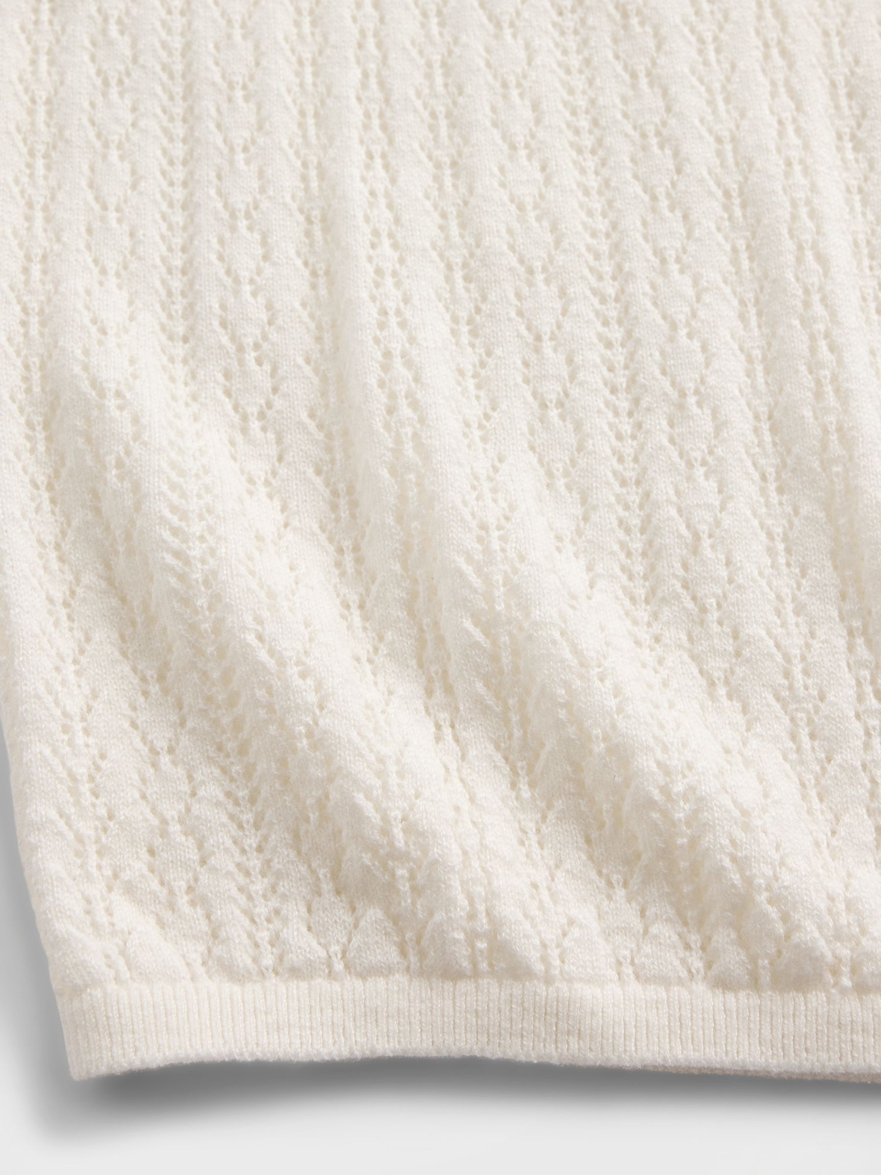 White Pointelle Turtle Neck Jumper - Image 4 of 4 White Pointelle Turtle Neck Jumper - Image 4 of 4